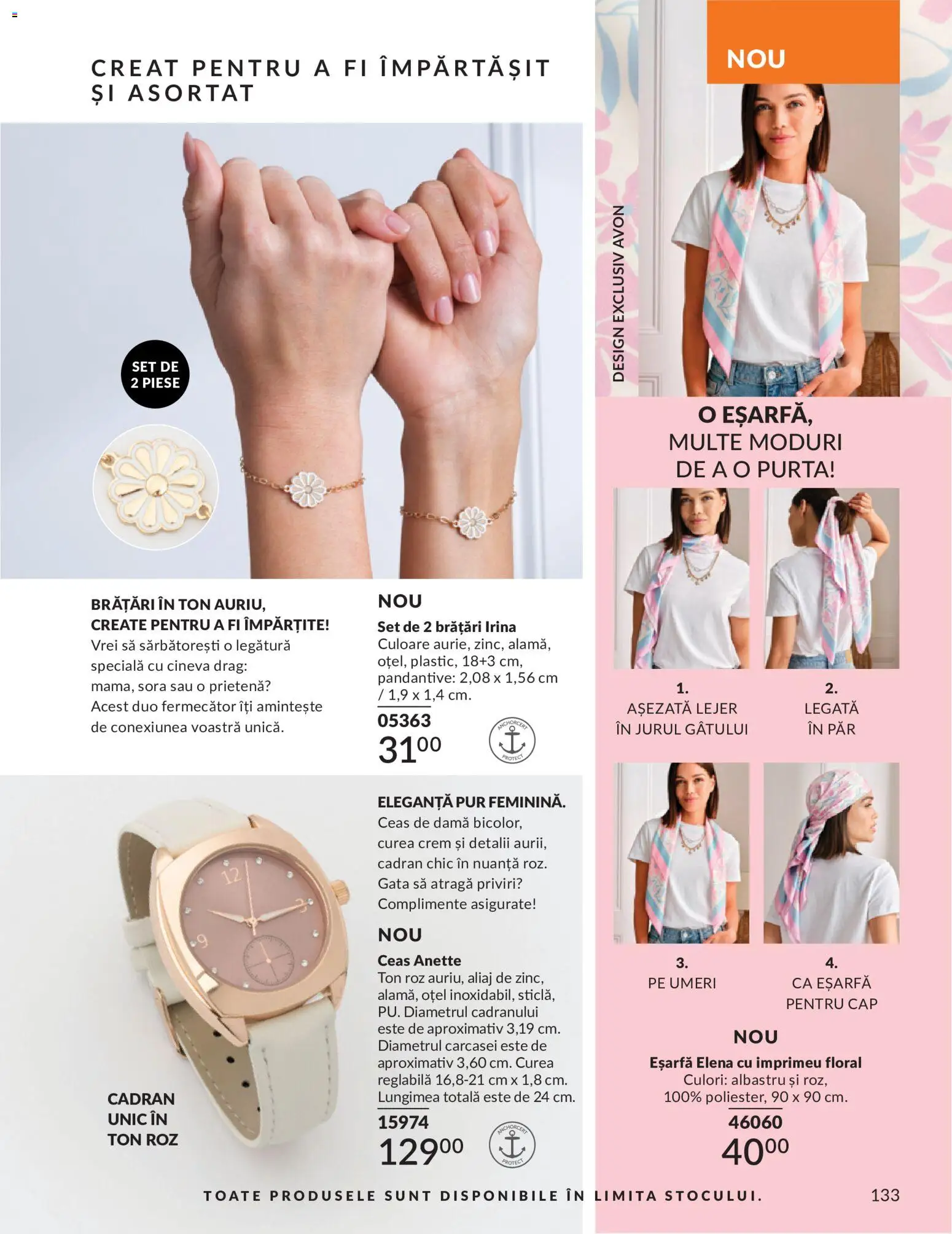 Catalog Avon 1 - 30 Mai 2026 | Pagina 135 | Produse: Eșarfă, Curea, Ceas