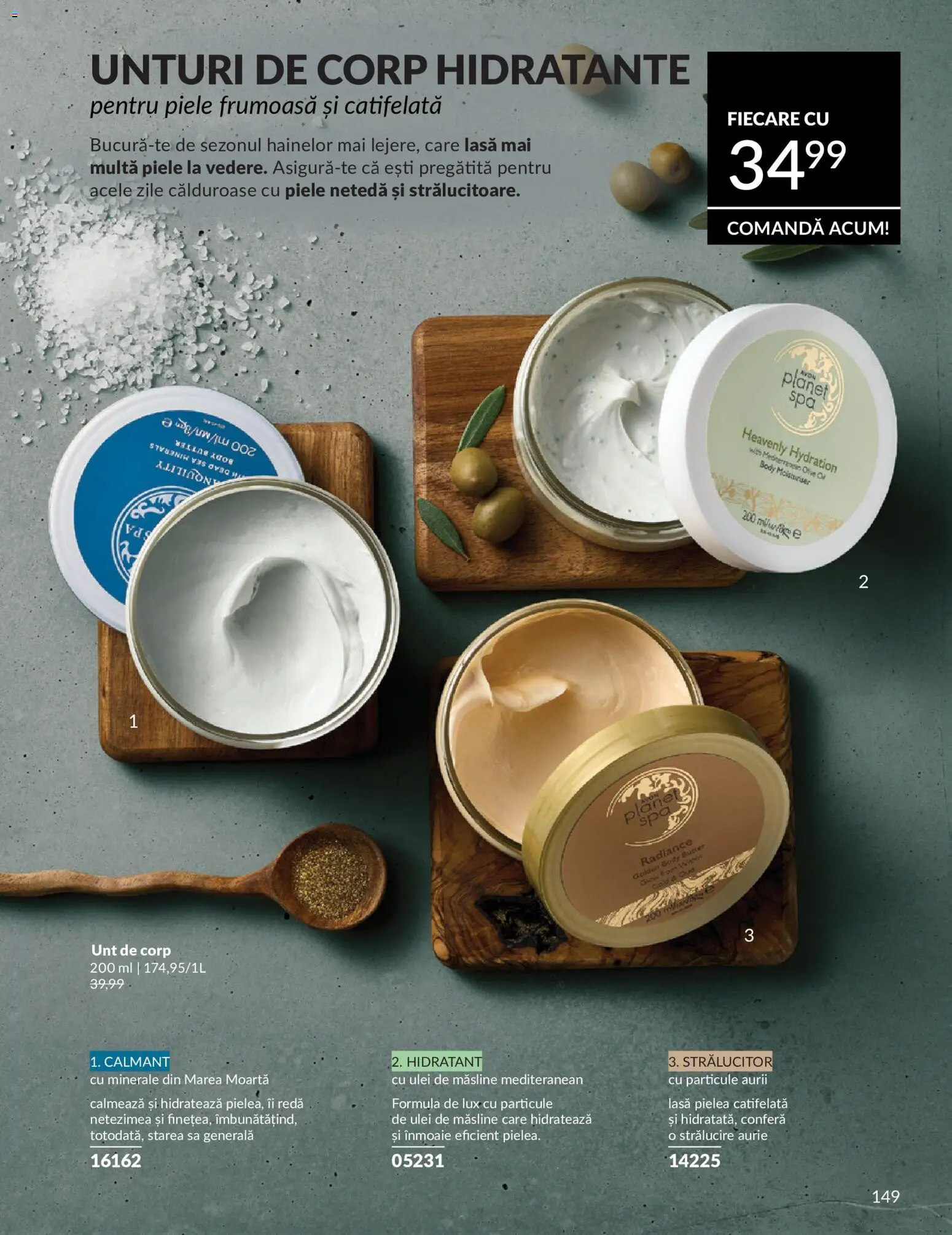 Catalog Avon 1 - 30 Mai 2026 | Pagina 151 | Produse: Unt de corp, Măsline, Unt, Ulei