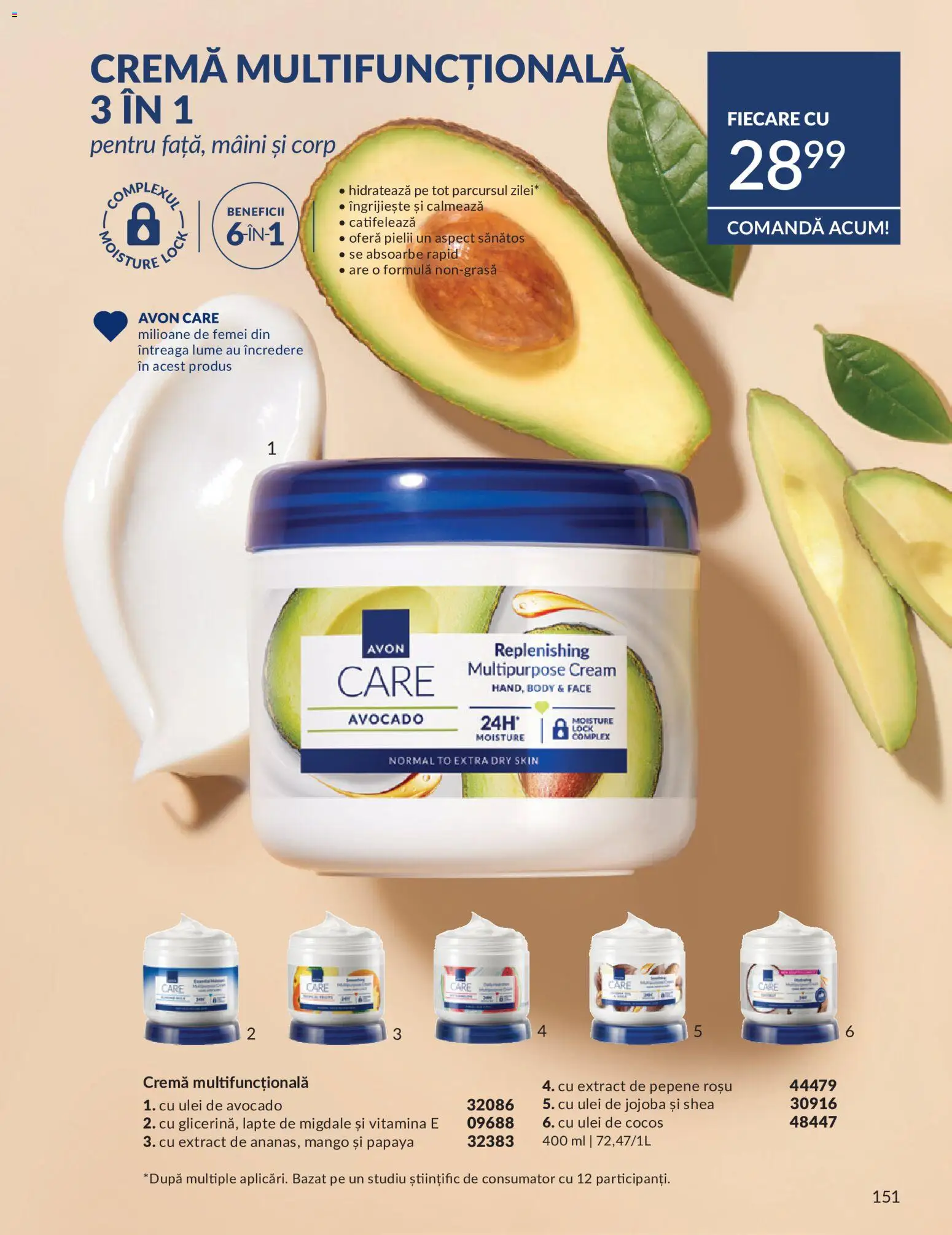 Catalog Avon 1 - 30 Mai 2026 | Pagina 153 | Produse: Body, Migdale, Cremă, Ulei