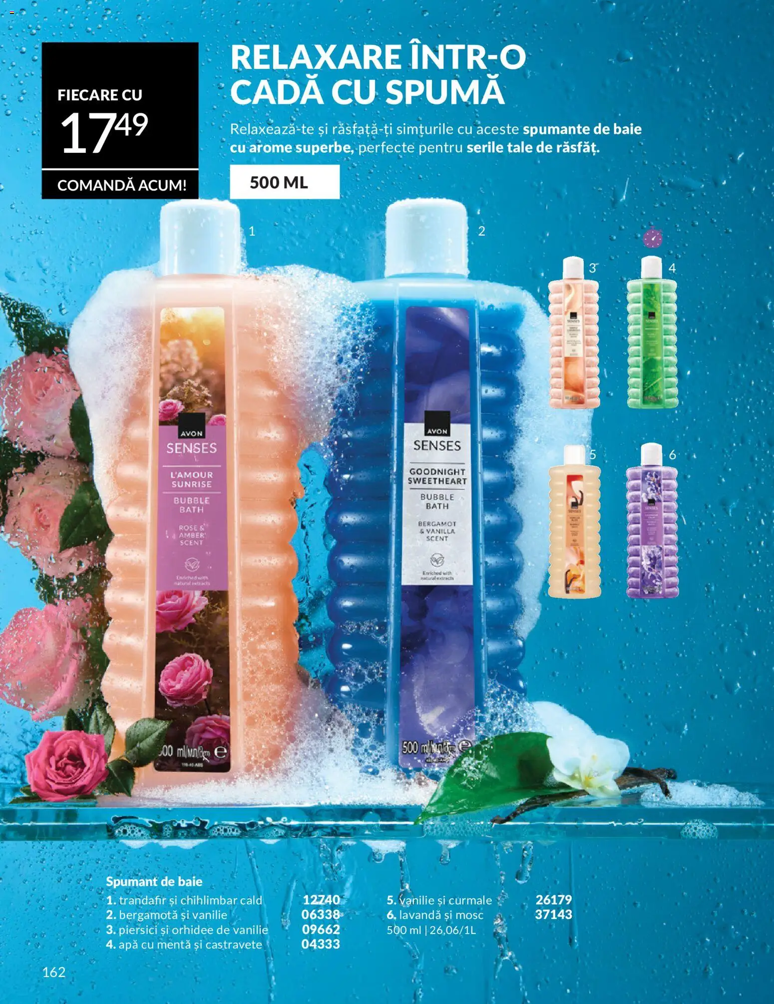 Catalog Avon 1 - 30 Mai 2026 | Pagina 164 | Produse: Trandafir, Orhidee, Apă, Spumant de baie