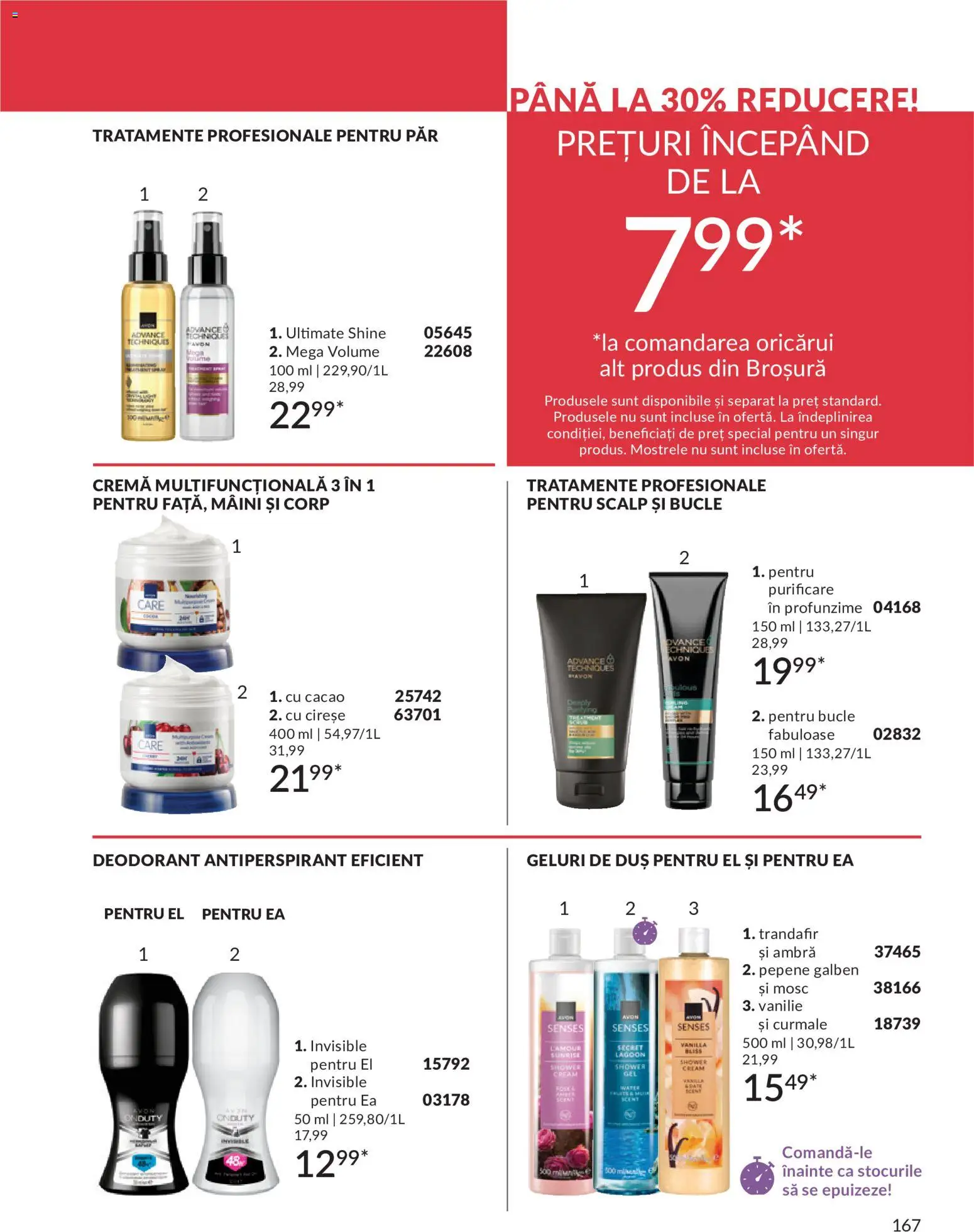 Catalog Avon 1 - 30 Mai 2026 | Pagina 169 | Produse: Body, Duș, Cremă, Antiperspirant