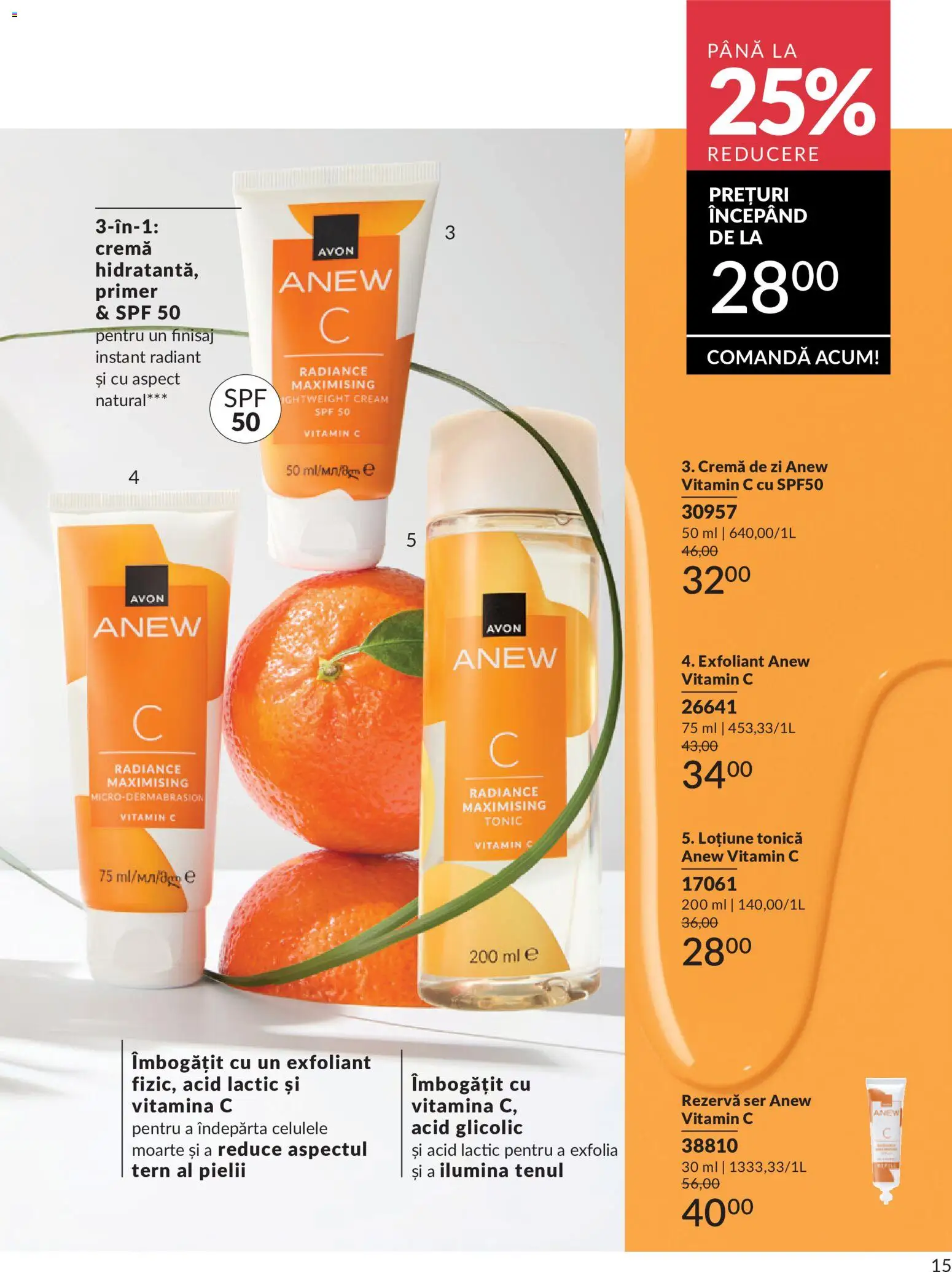 Catalog Avon 1 - 30 Mai 2026 | Pagina 17 | Produse: Loțiune tonică, Exfoliant, Cremă de zi, Cremă