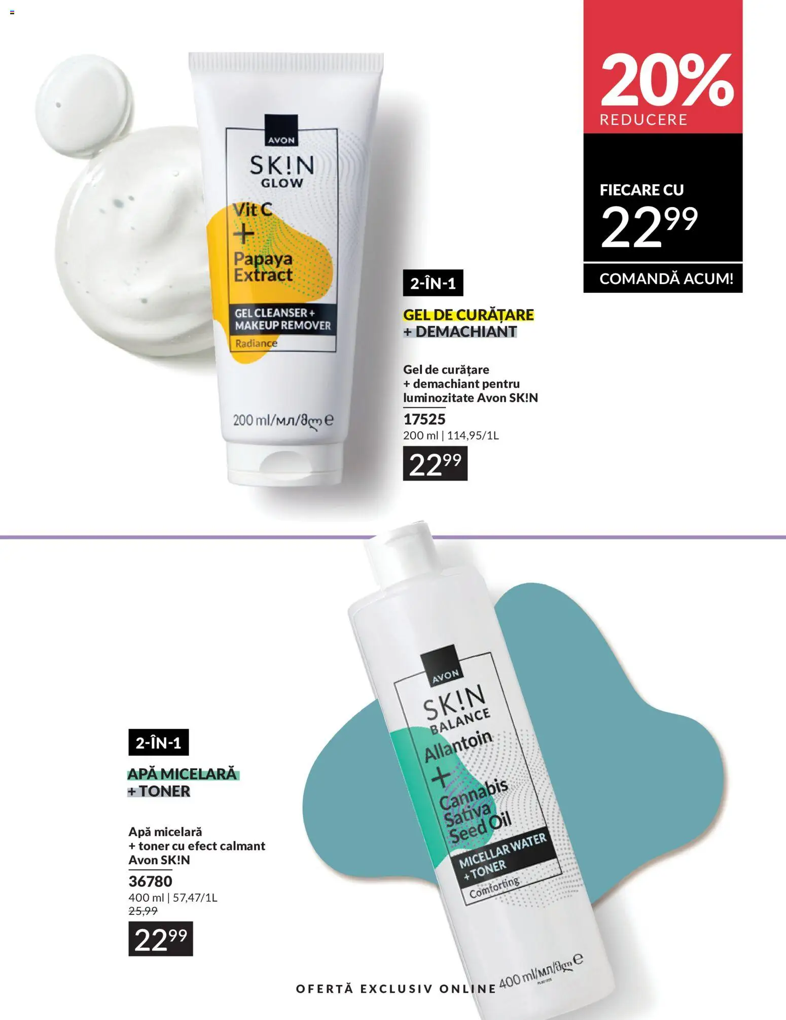 Catalog Avon 1 - 30 Mai 2026 | Pagina 189 | Produse: Demachiant, Gel de curățare, Toner, Apă micelară