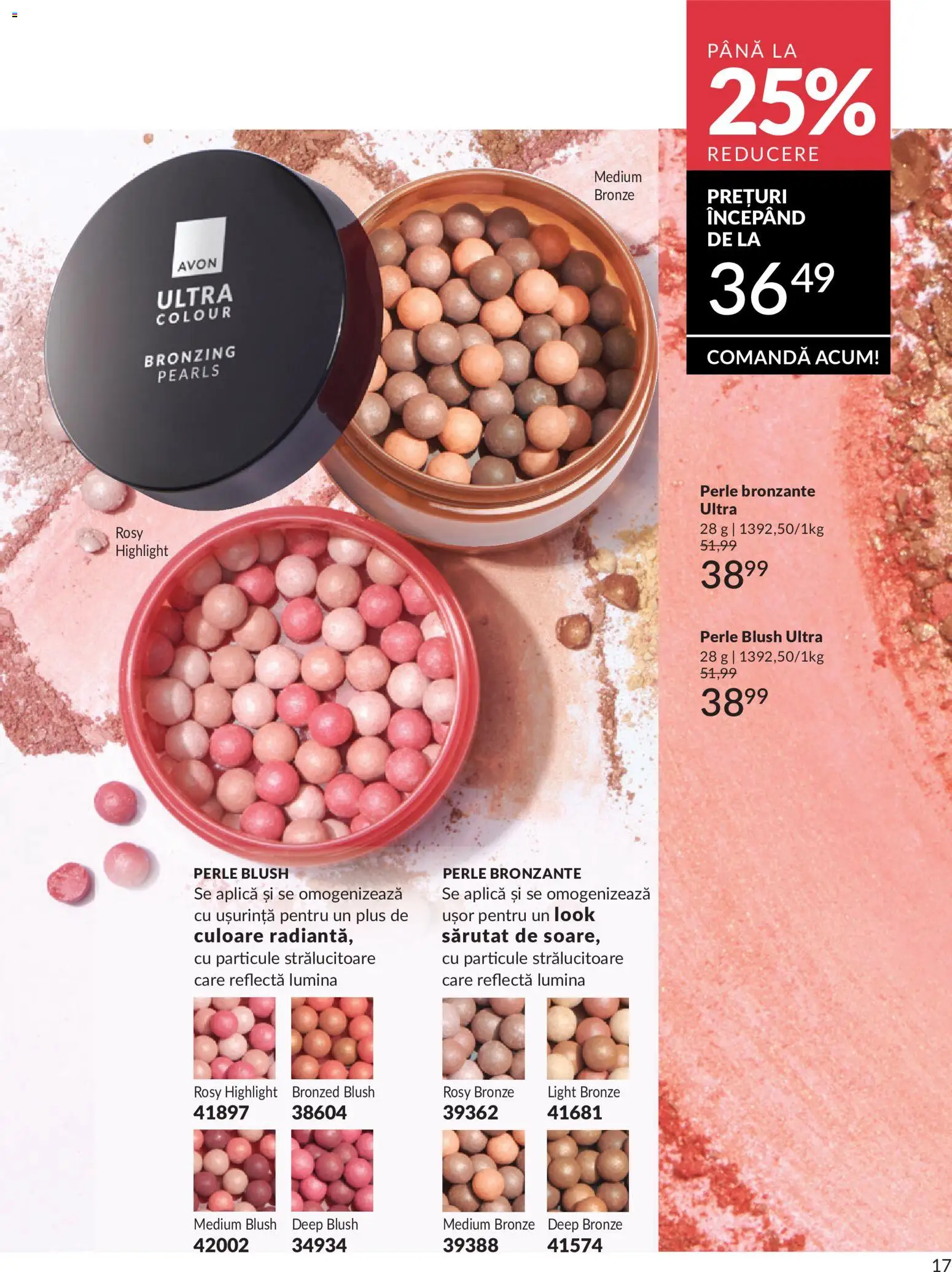 Catalog Avon 1 - 30 Mai 2026 | Pagina 19 | Produse: Tavuk suyu, Perle bronzante, Akrilik boya, Blush