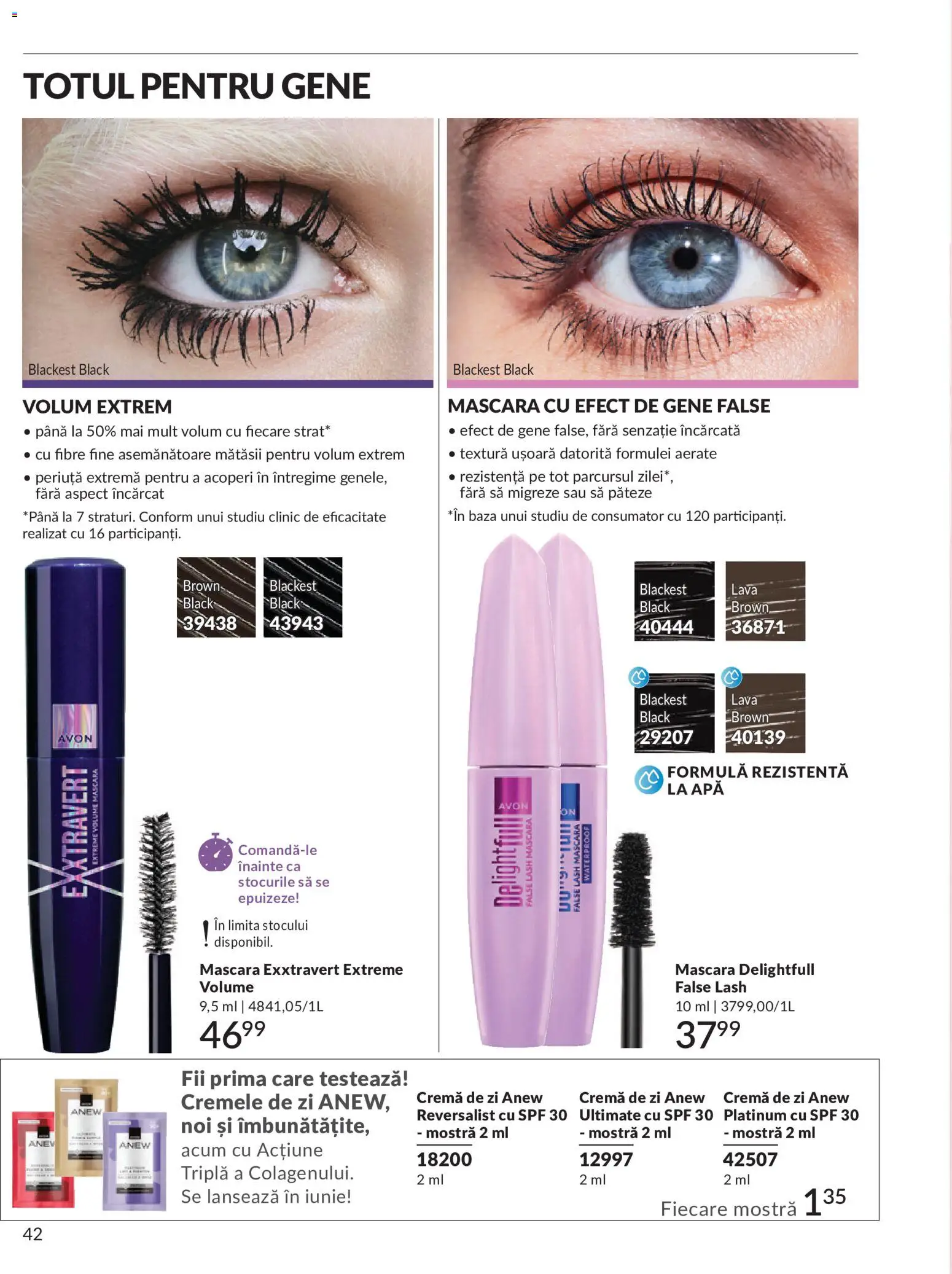Catalog Avon 1 - 30 Mai 2026 | Pagina 44 | Produse: Cremă de zi, Mascara, Cremă, Apă