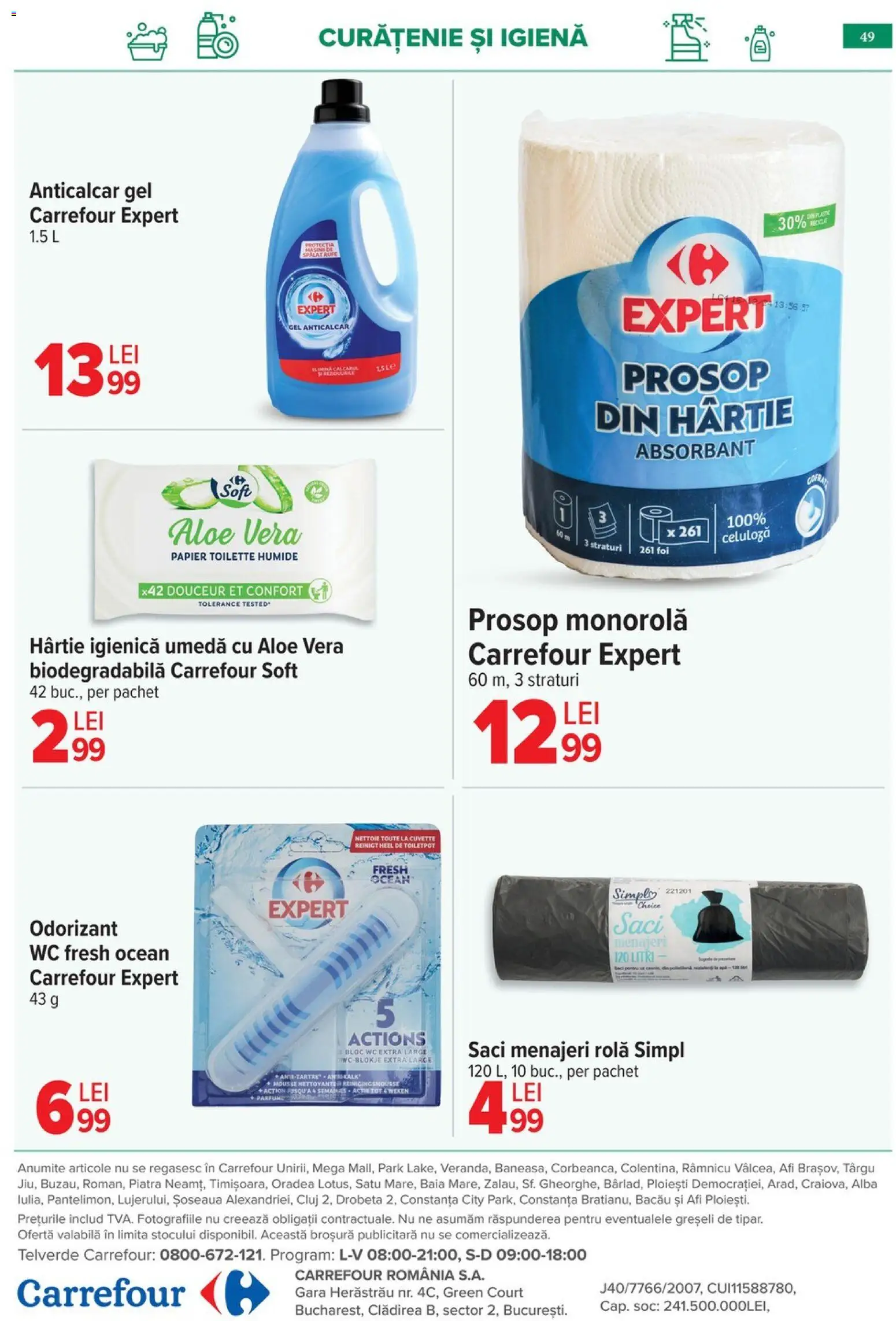 Catalog Carrefour 29 Aprilie - 4 Mai 2026 | Pagina 53 | Produse: Prosop monorolă, Aloe vera, Saci menajeri
