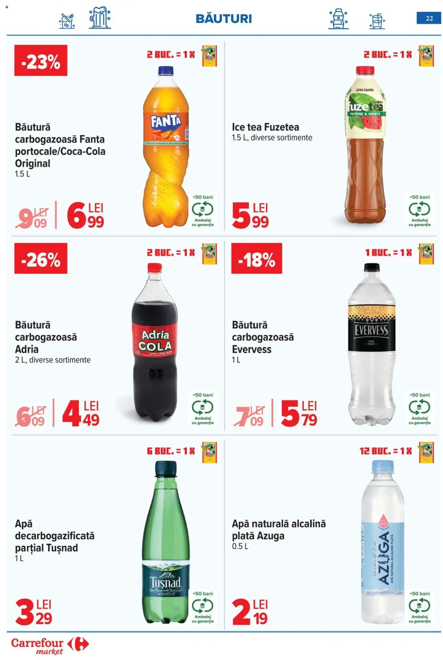 Catalog Carrefour 29 Aprilie - 4 Mai 2026 | Pagina 22 | Produse: Amerikan servis, Ice tea, Apă, Zahăr