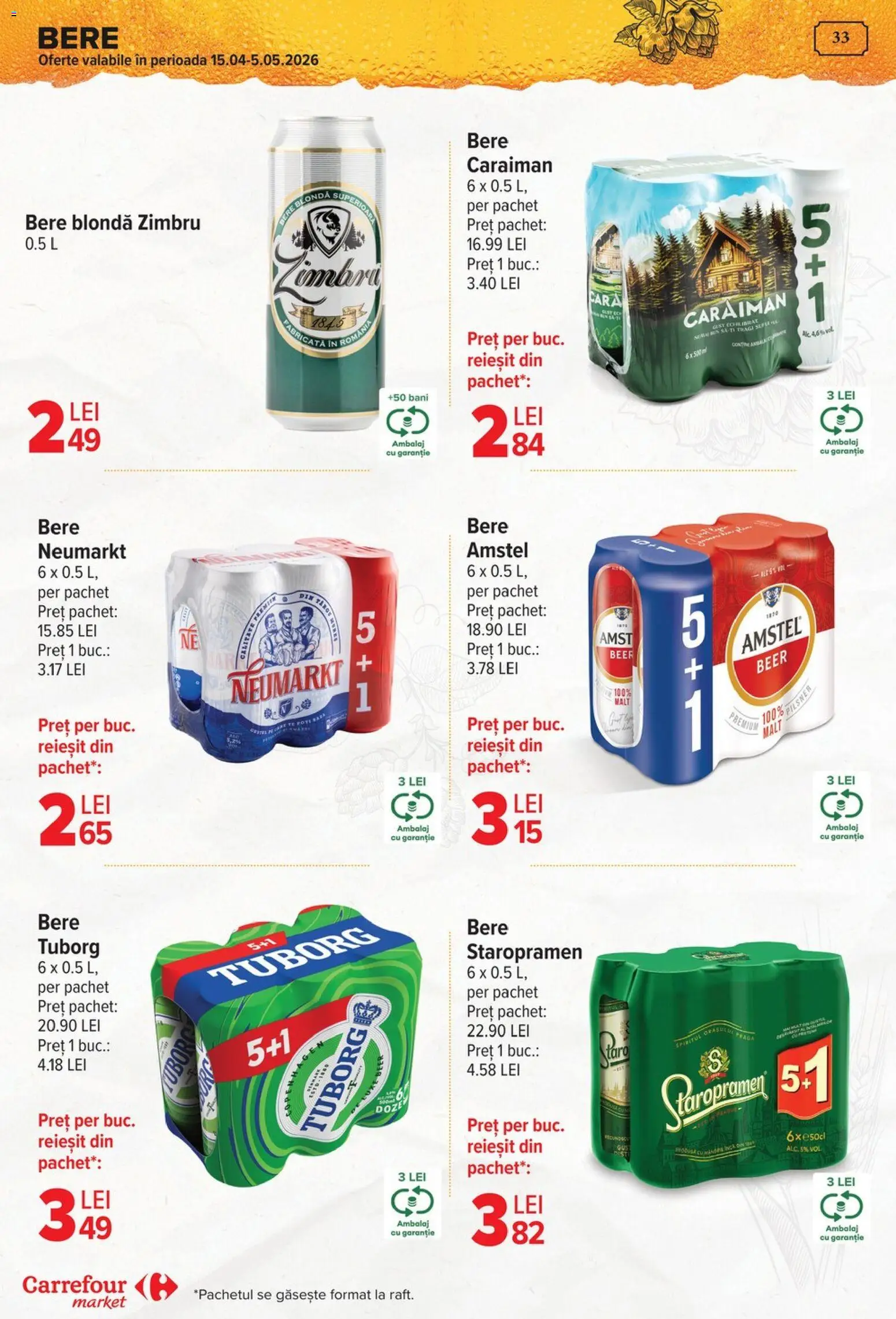 Catalog Carrefour 29 Aprilie - 4 Mai 2026 | Pagina 33 | Produse: Bere, Rom