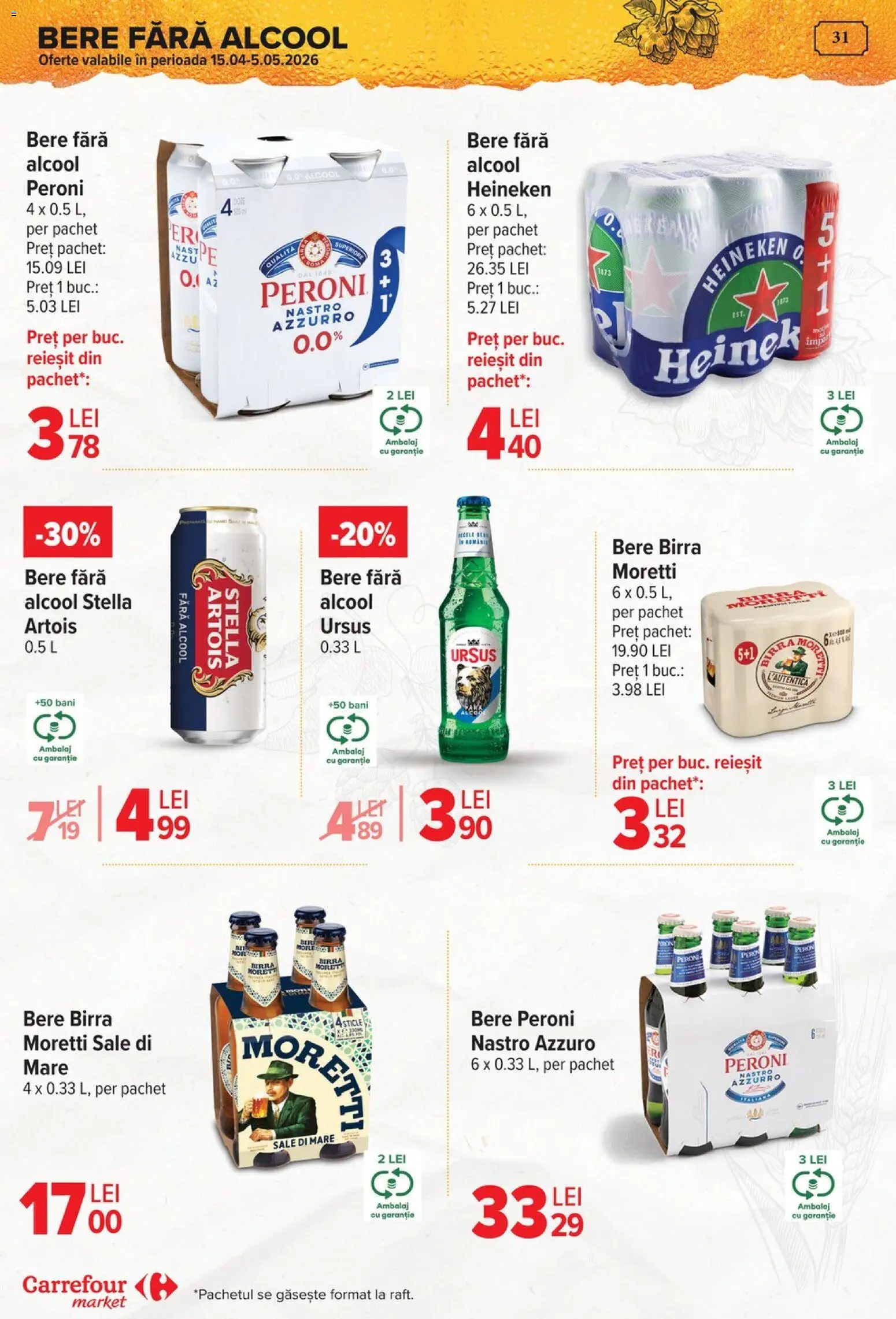 Catalog Carrefour 29 Aprilie - 4 Mai 2026 | Pagina 34 | Produse: Bere, Plastik Kulübe