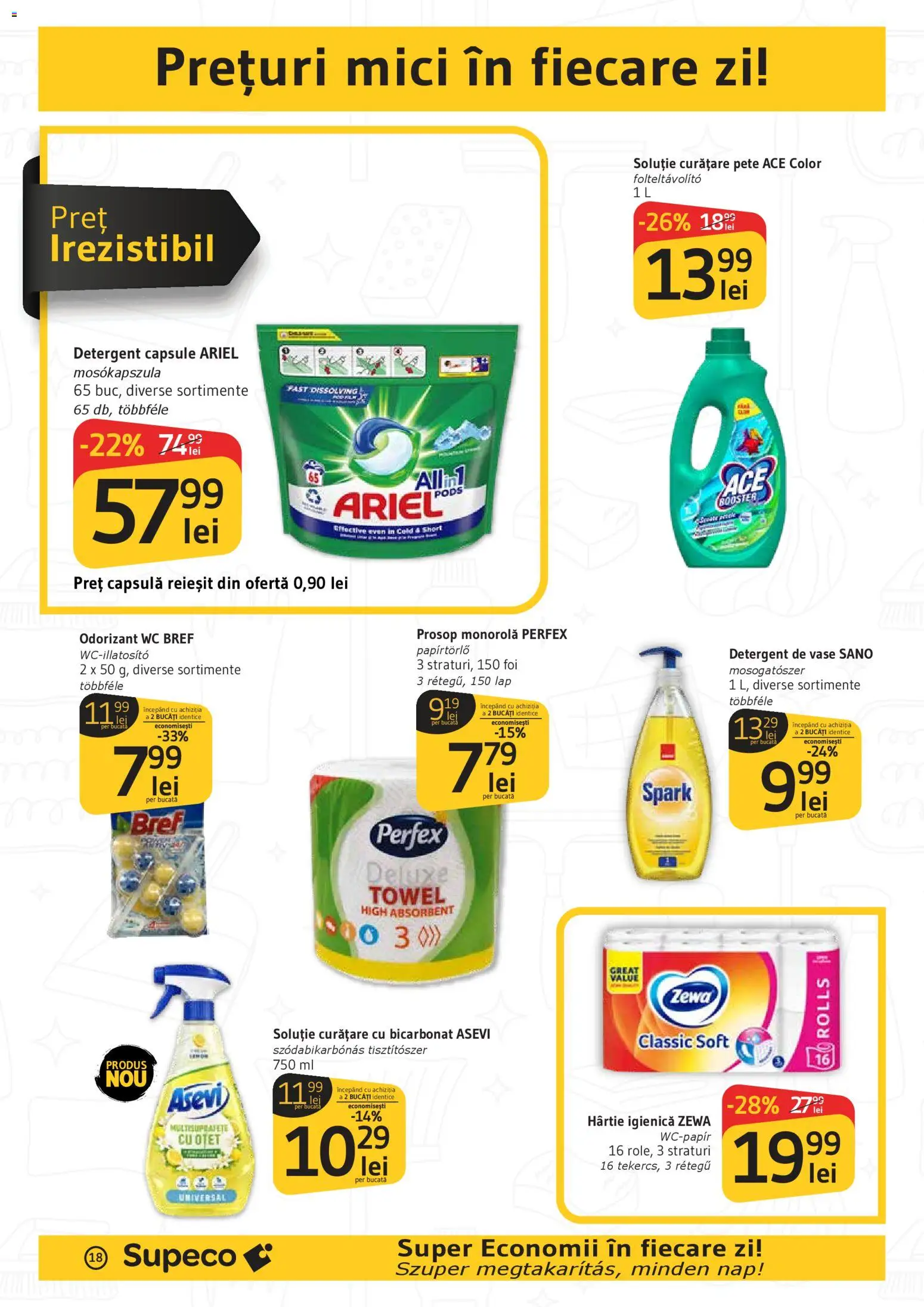 Catalog Supeco 30 Aprilie - 12 Mai 2026 | Pagina 18 | Produse: Detergent de vase, Prosop monorolă, Oțet, Detergent