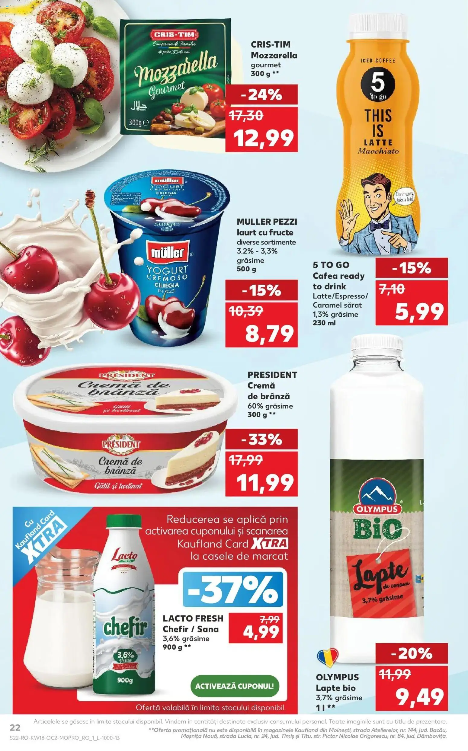 Catalog Kaufland 29 Aprilie - 4 Mai 2026 | Pagina 22 | Produse: Şerit ödül, Lapte, Brânză, Fructe