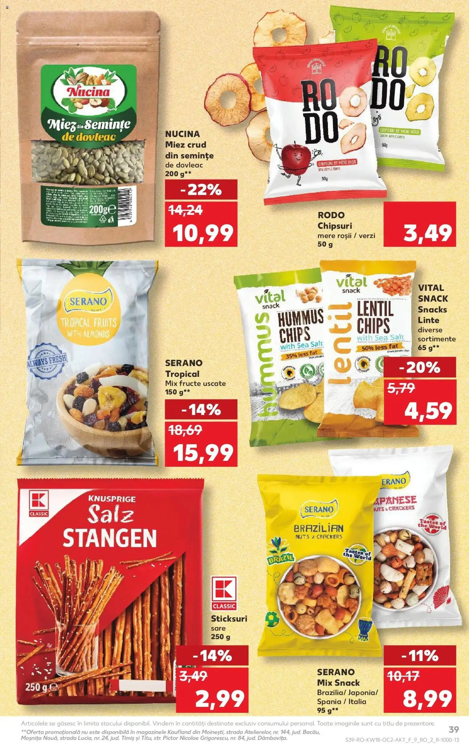 Catalog Kaufland 29 Aprilie - 4 Mai 2026 | Pagina 39 | Produse: Sticksuri, Semințe, Chipsuri, Fructe
