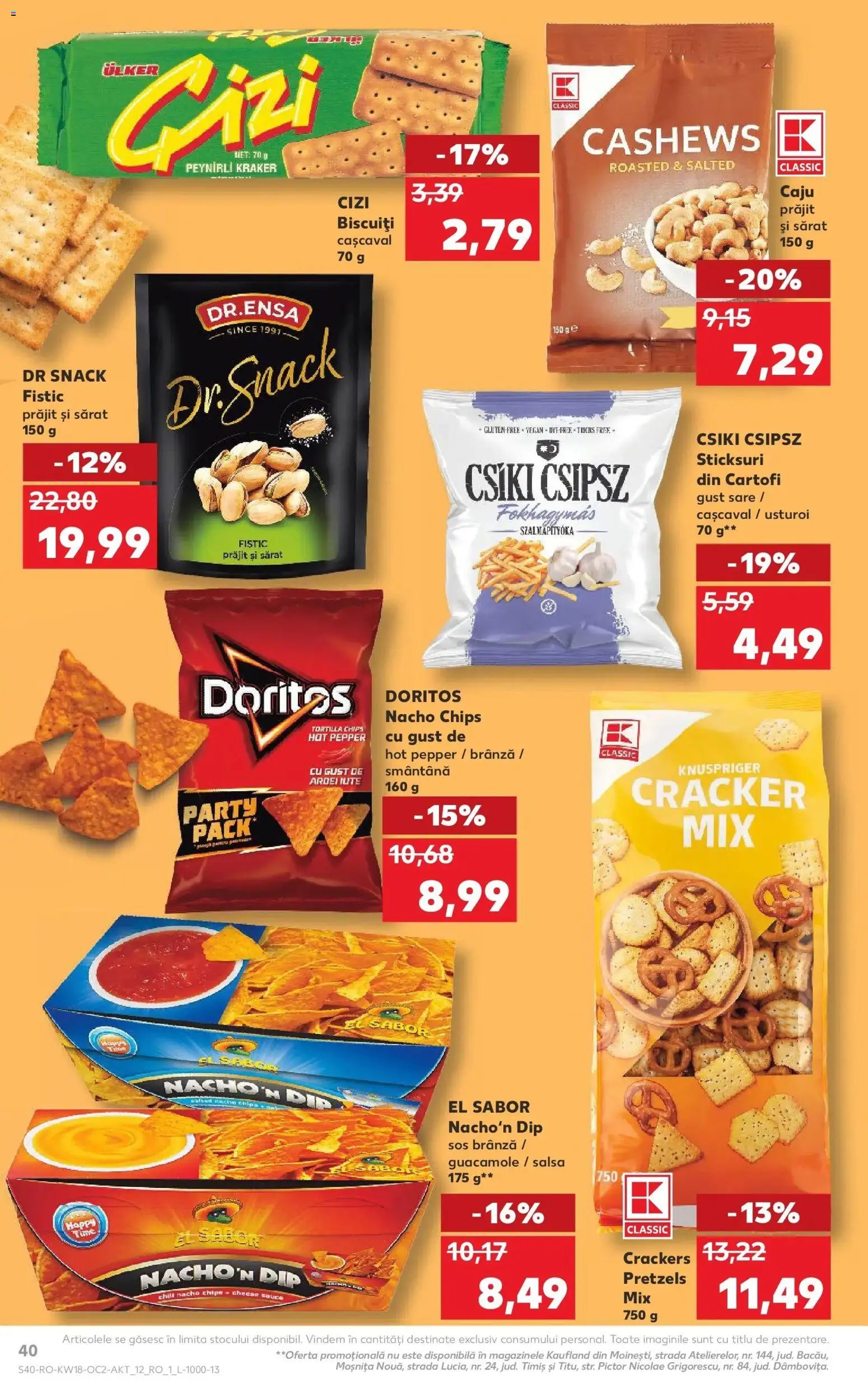 Catalog Kaufland 29 Aprilie - 4 Mai 2026 | Pagina 40 | Produse: Sticksuri, Fistic, Sos, Sare