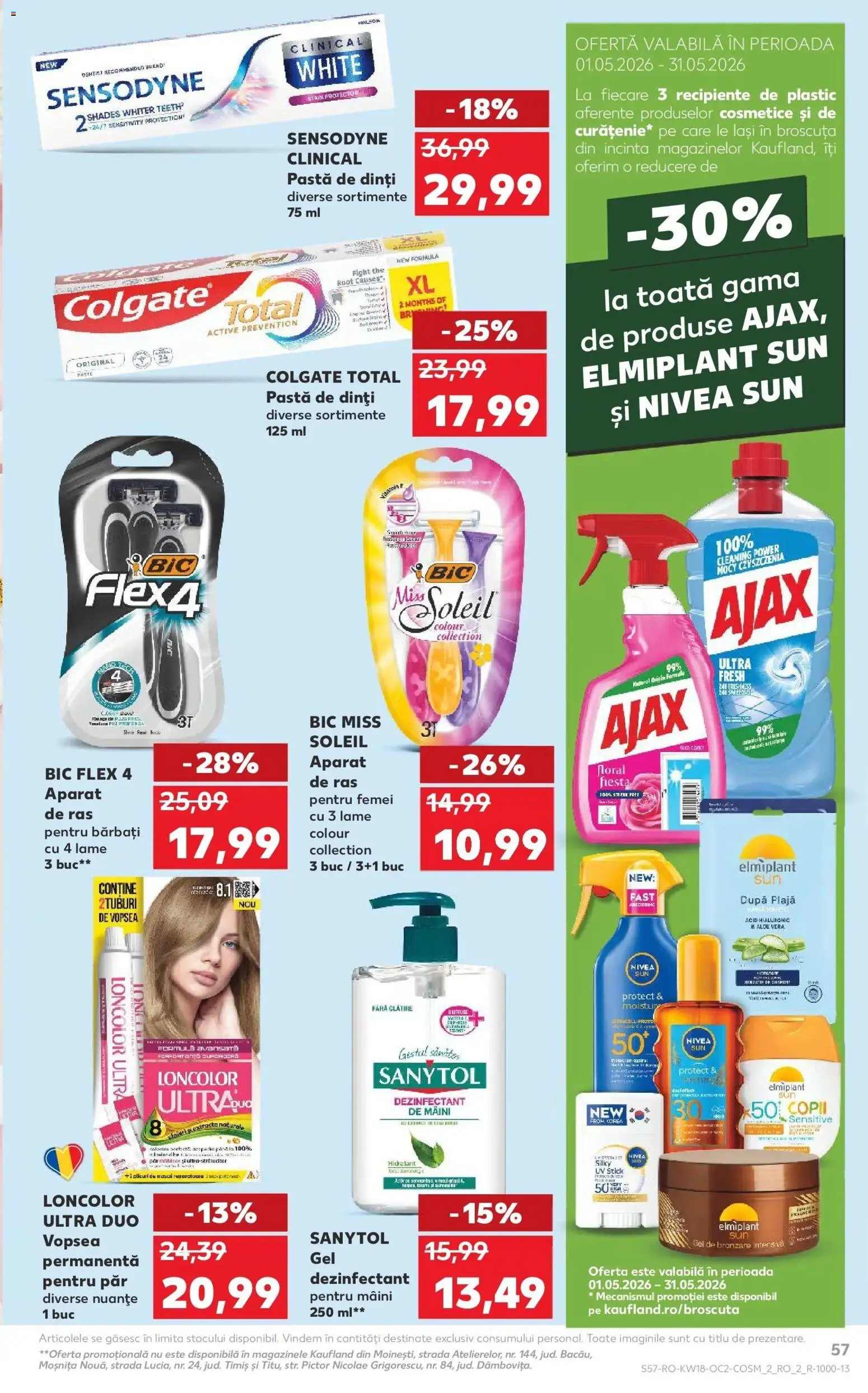 Catalog Kaufland 29 Aprilie - 4 Mai 2026 | Pagina 57 | Produse: Aparat De Ras, Vopsea, Pastă de dinți, Gel dezinfectant