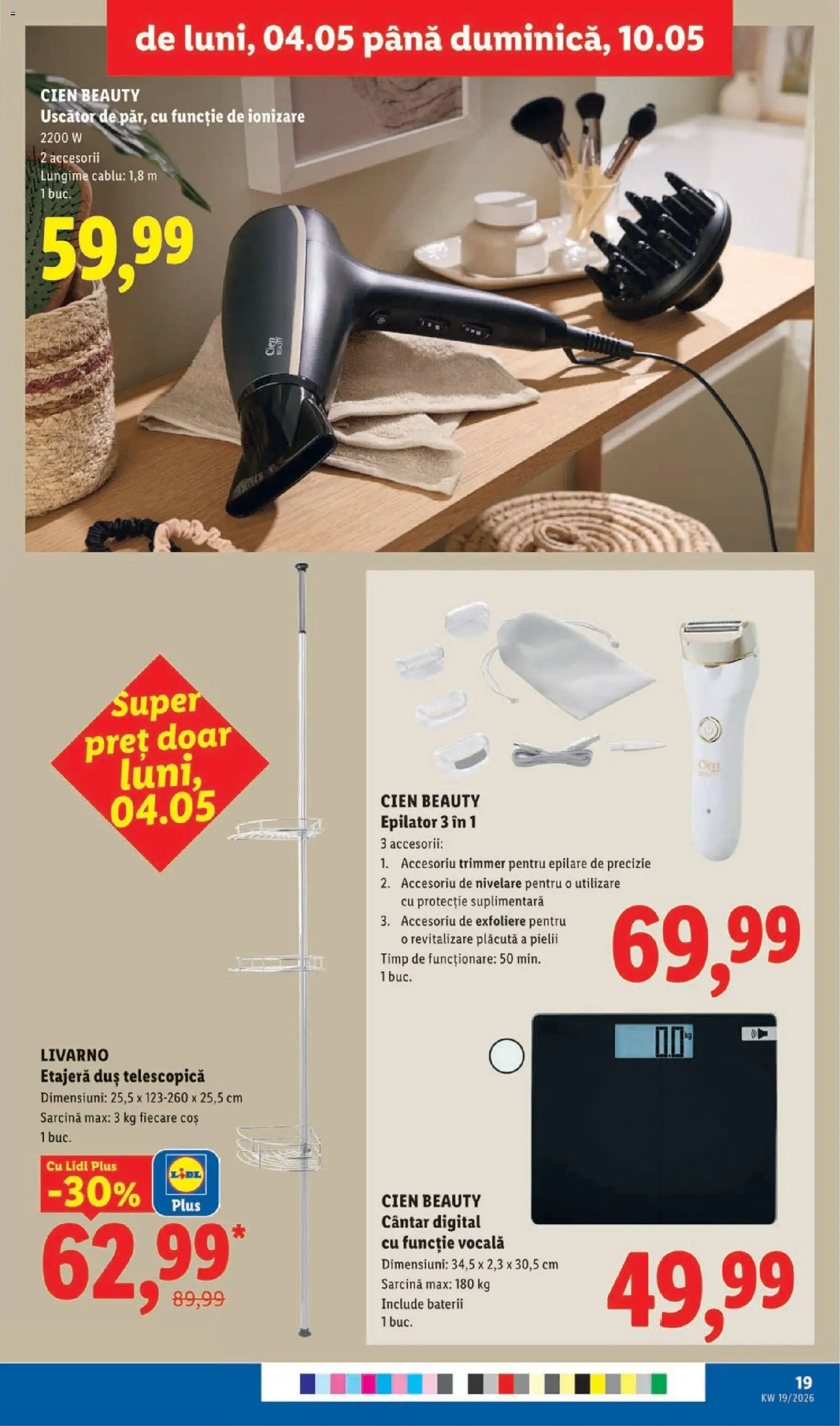 Catalog LIDL 4 - 9 Mai 2026 | Pagina 19 | Produse: Cablu, Uscător, Coș, Baterii