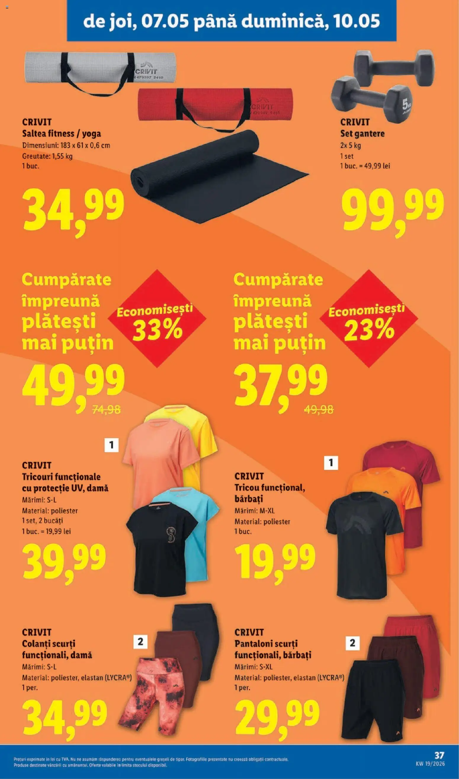 Catalog LIDL 4 - 9 Mai 2026 | Pagina 37 | Produse: Saltea, Tricou, Pantaloni, Colanți