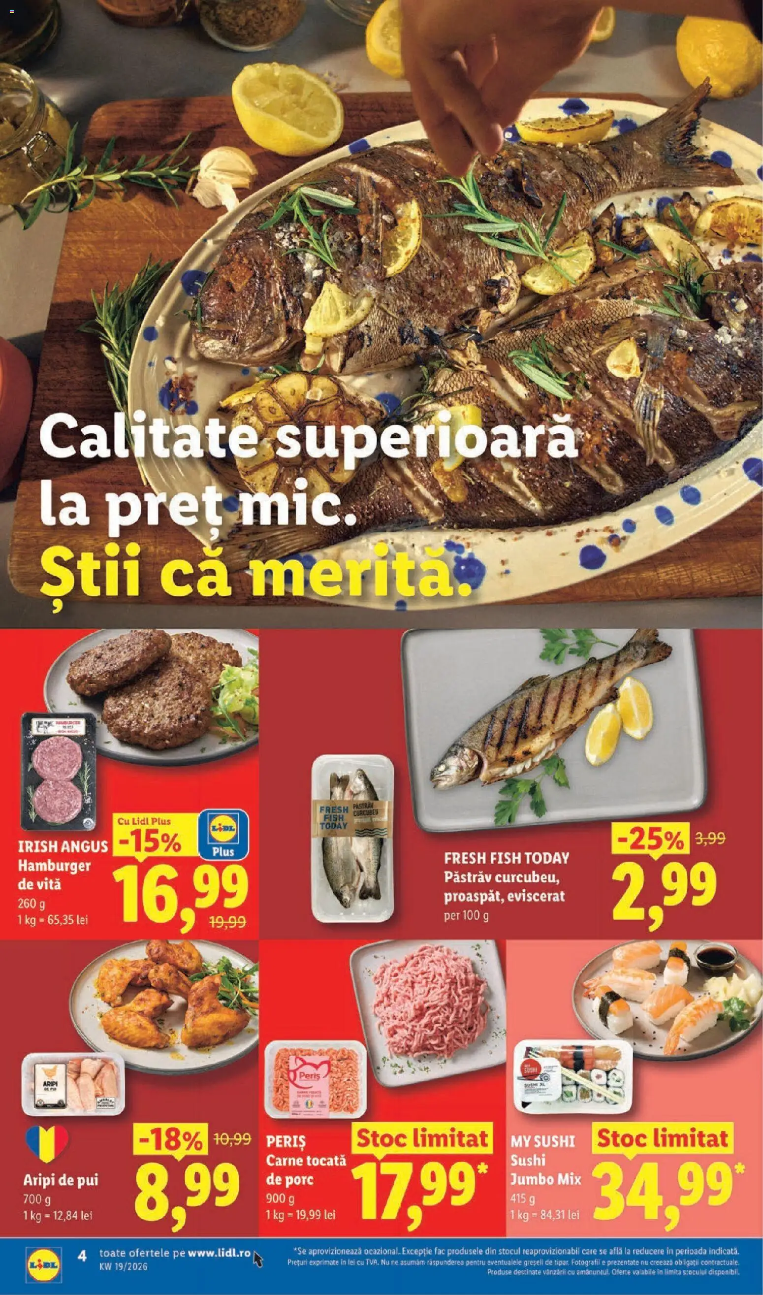 Catalog LIDL 4 - 9 Mai 2026 | Pagina 4 | Produse: Hacıyatmaz Kedi Oyuncağı, Sushi, Carne tocată, Burger
