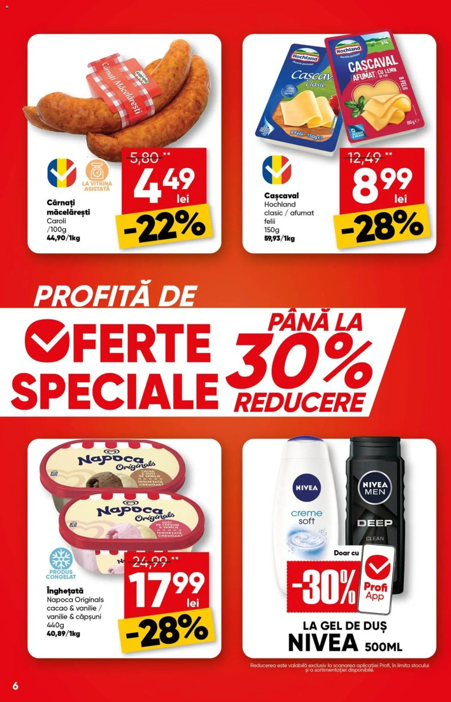 Catalog Profi 29 Aprilie - 11 Mai 2026 | Pagina 6 | Produse: Duș, Cașcaval, Gel de duș, Cârnați