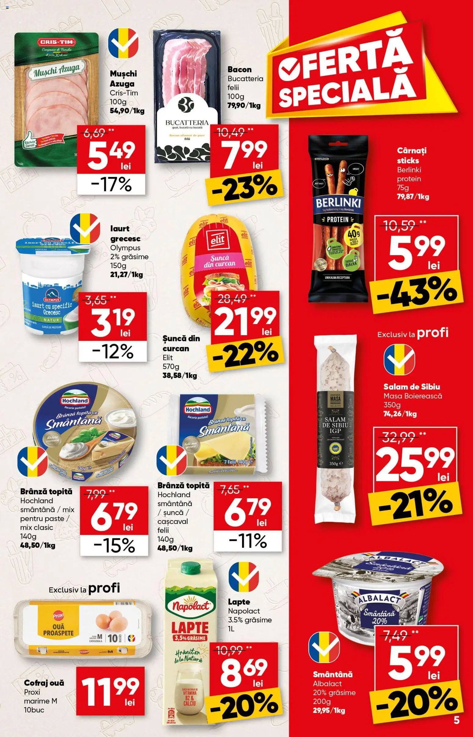 Catalog Profi 29 Aprilie - 11 Mai 2026 | Pagina 5 | Produse: Masaüstü kılıfı, Masă, Cașcaval, Lapte