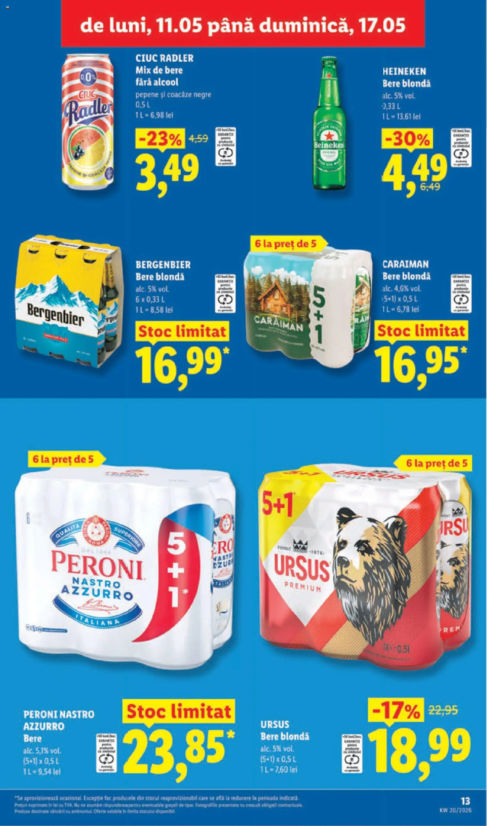 Catalog LIDL 11 - 16 Mai 2026 | Pagina 13 | Produse: Bere, Plastik Kulübe