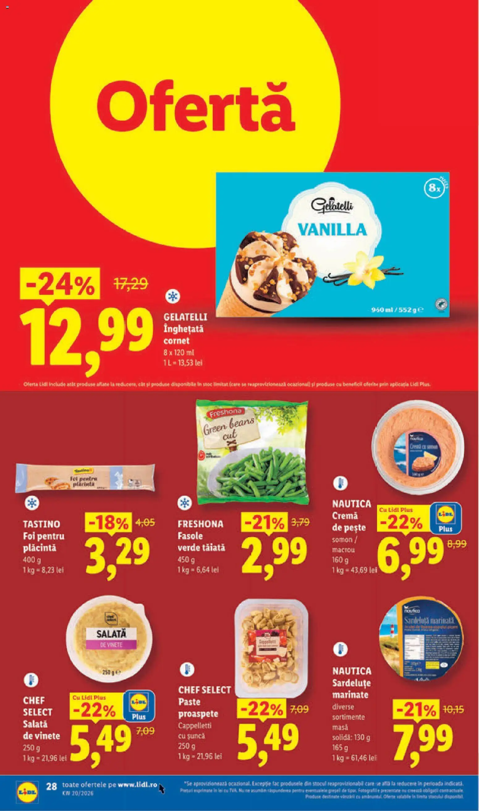 Catalog LIDL 11 - 16 Mai 2026 | Pagina 28 | Produse: Plăcintă, Pește, Paste, Înghețată