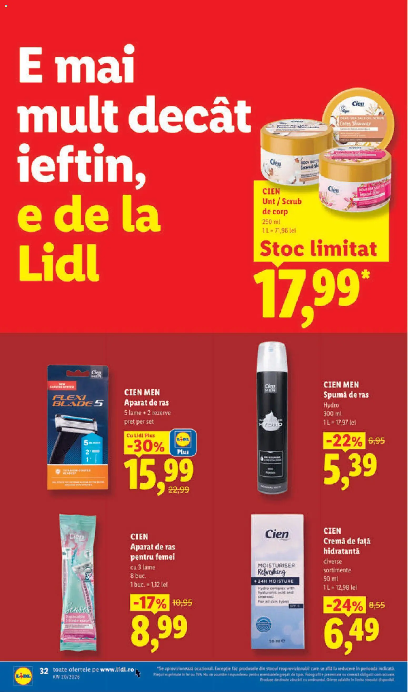 Catalog LIDL 11 - 16 Mai 2026 | Pagina 32 | Produse: Scrub, Aparat De Ras, Unt, Spumă de ras