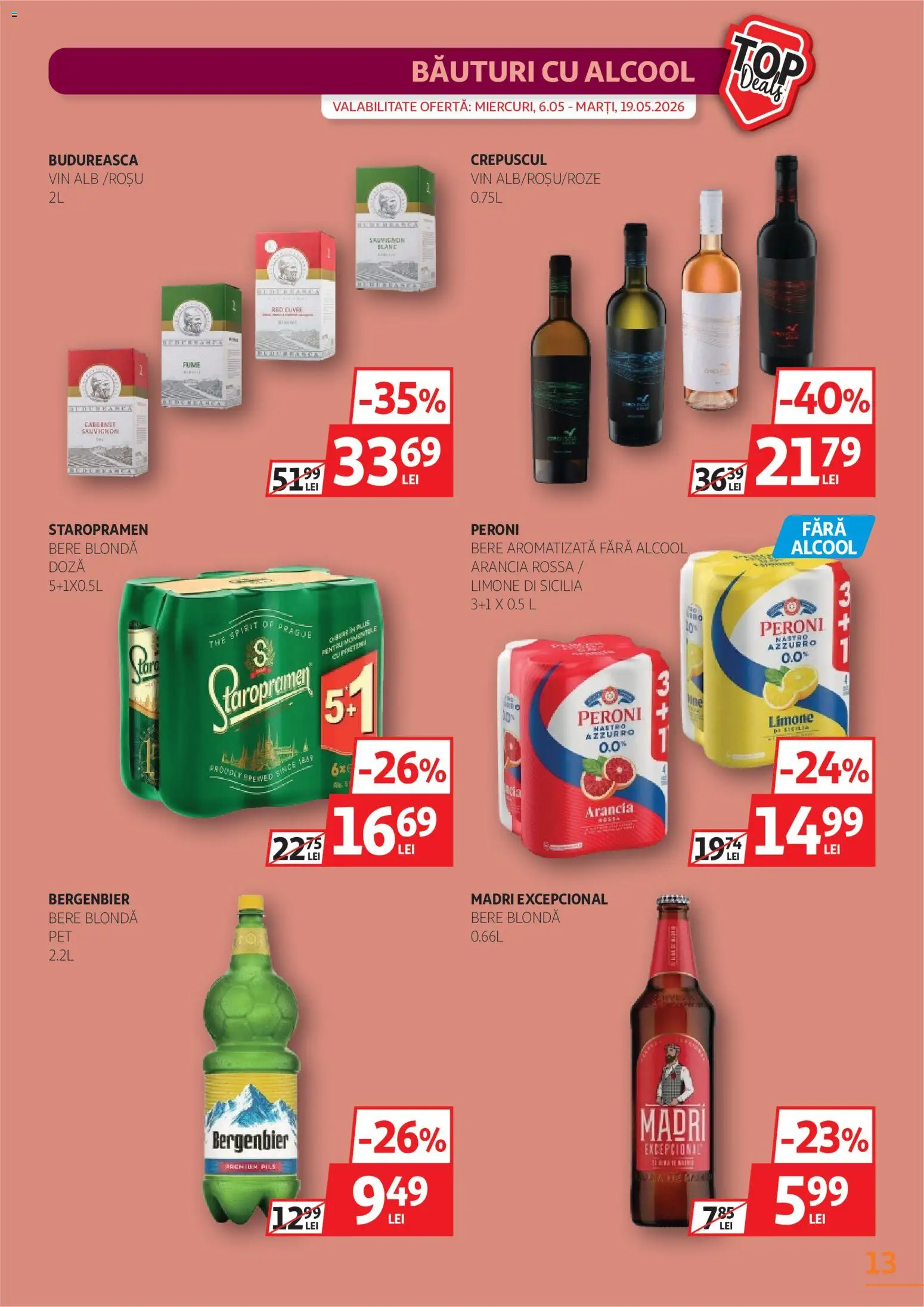 Catalog Auchan 6 - 18 Mai 2026 | Pagina 13 | Produse: Vin, Bere, Plastik Kulübe