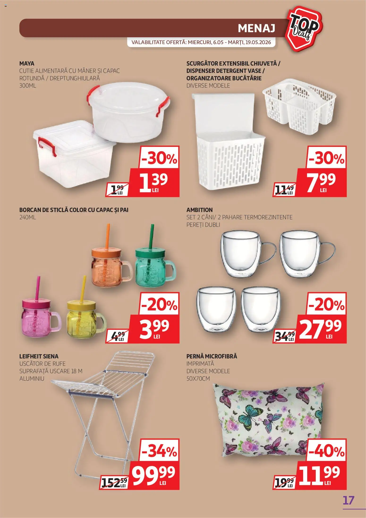 Catalog Auchan 6 - 18 Mai 2026 | Pagina 17 | Produse: Pernă, Chiuvetă, Cutie, Detergent