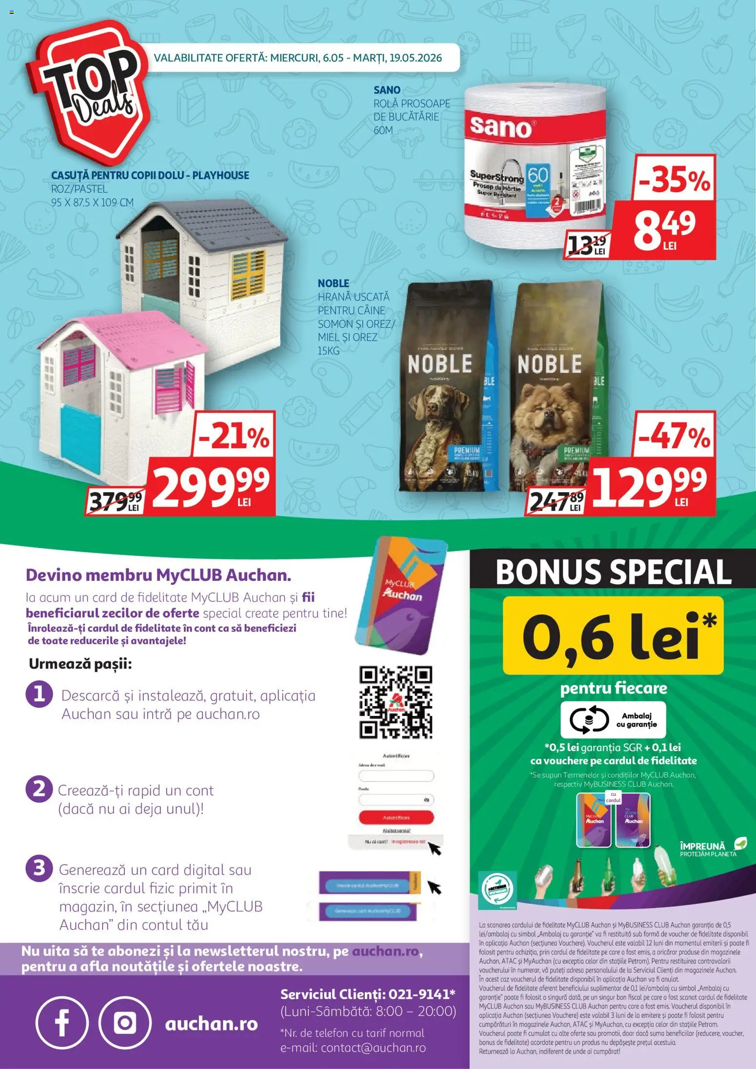 Catalog Auchan 6 - 18 Mai 2026 | Pagina 32 | Produse: Telefon, Prosoape de bucătărie, Bucătărie, Căsuță pentru copii