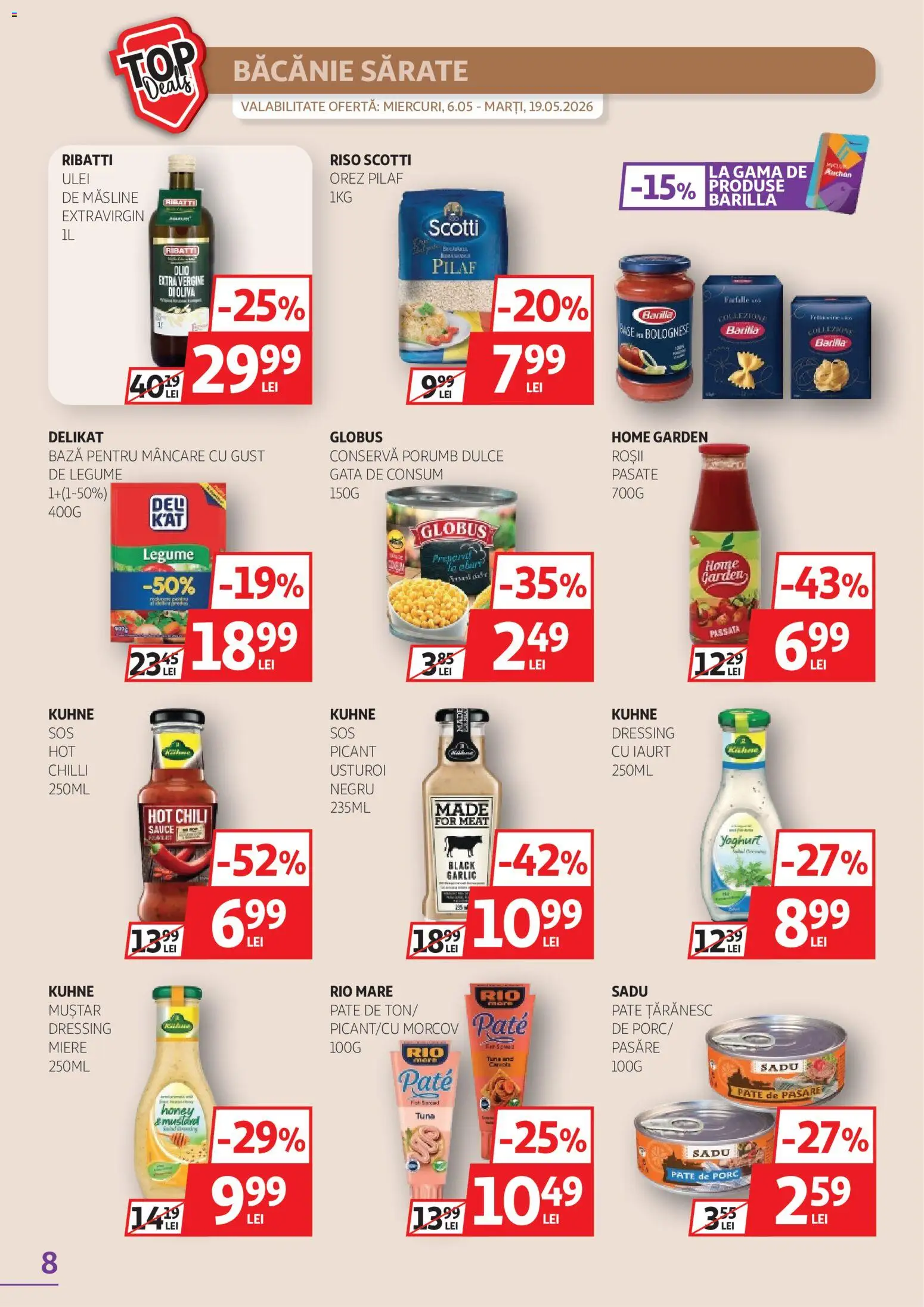 Catalog Auchan 6 - 18 Mai 2026 | Pagina 8 | Produse: Pate, Orez, Legume, Usturoi