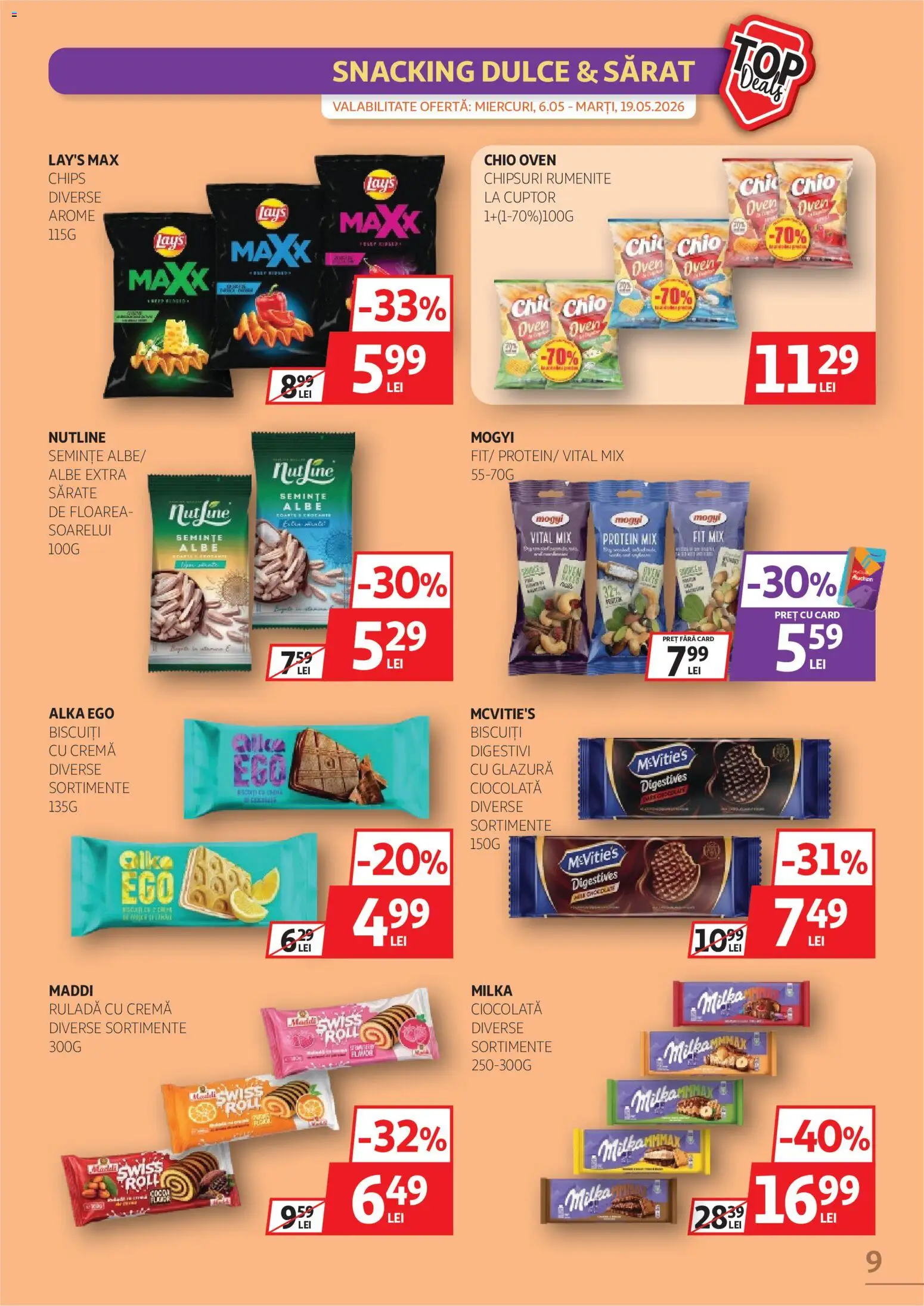 Catalog Auchan 6 - 18 Mai 2026 | Pagina 9 | Produse: Cuptor, Semințe, Ciocolată, Chipsuri