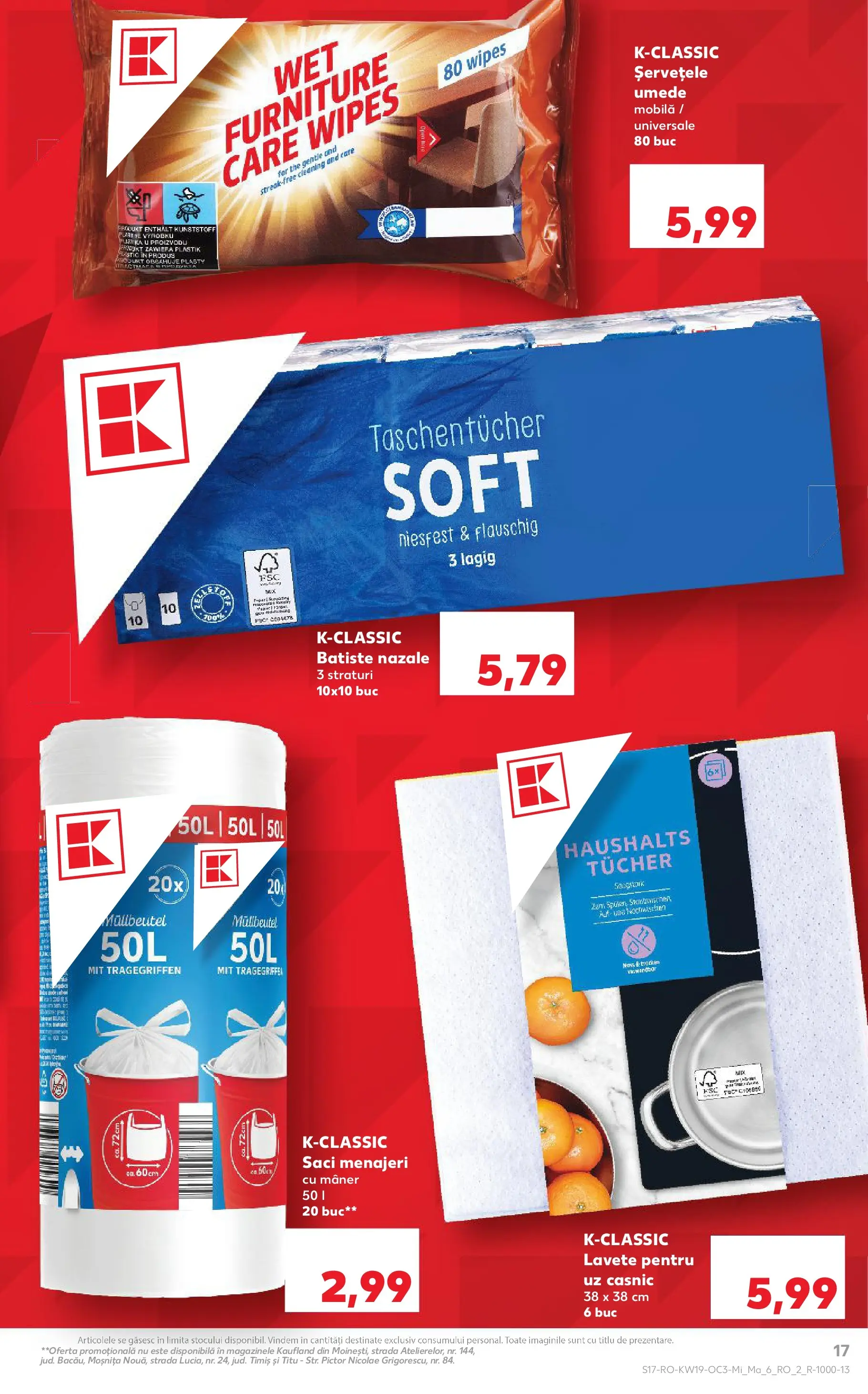 Catalog Kaufland 6 - 11 Mai 2026 | Pagina 17 | Produse: Saci menajeri, Mâner, Lavete, Șervețele umede