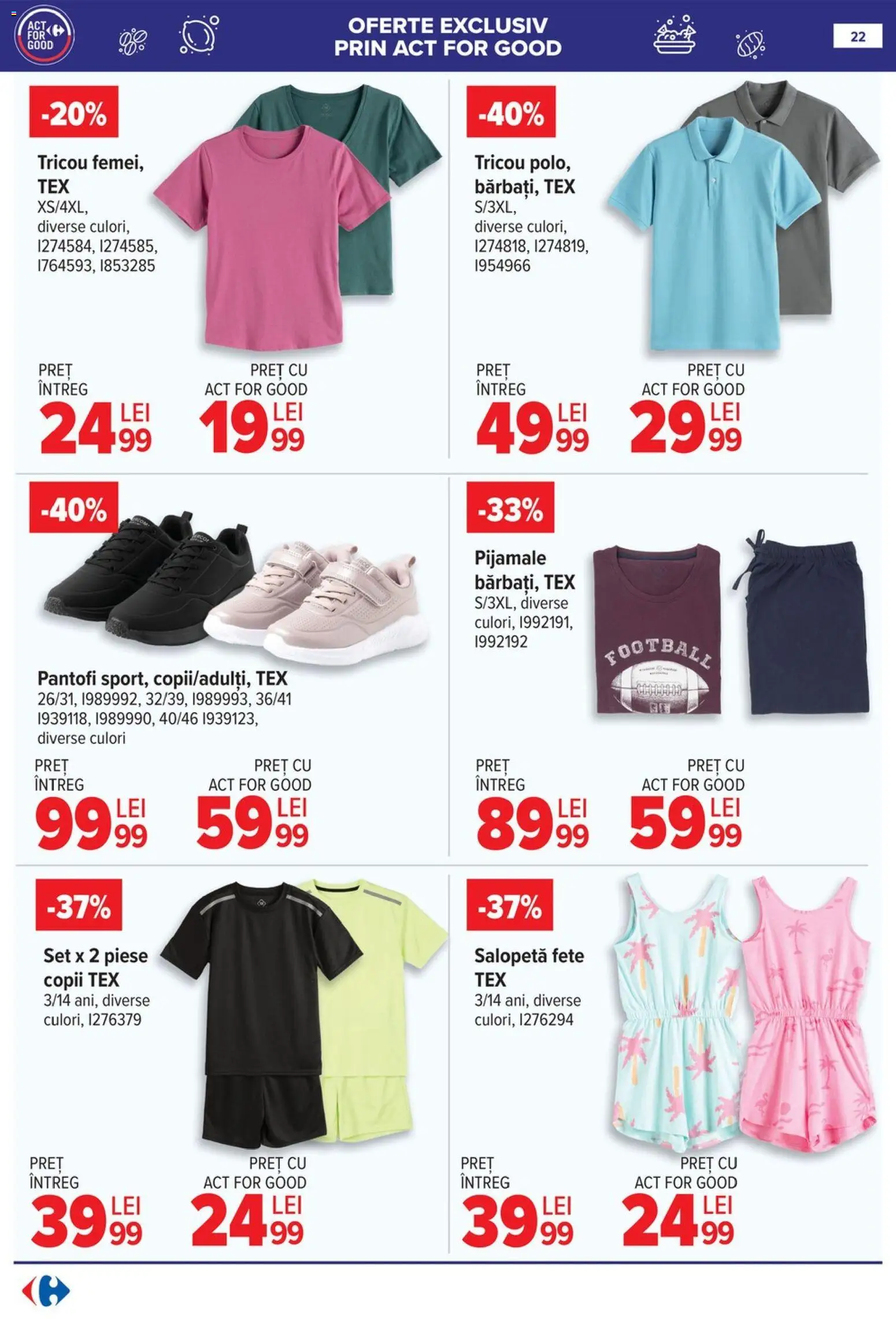 Catalog Carrefour 6 - 18 Mai 2026 | Pagina 23 | Produse: Pantofi, Tricou, Salopetă, Pijamale