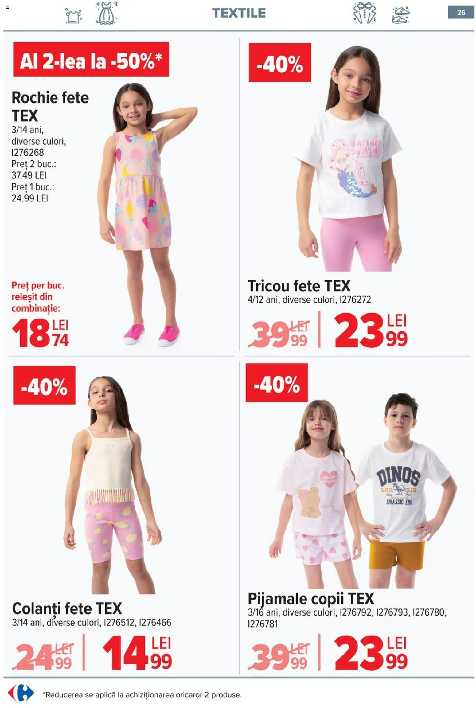 Catalog Carrefour 6 - 18 Mai 2026 | Pagina 27 | Produse: Rochie, Tricou, Pijamale, Colanți