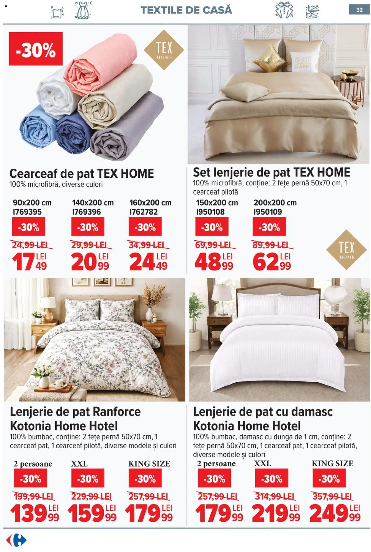 Catalog Carrefour 6 - 18 Mai 2026 | Pagina 33 | Produse: Pat, Lenjerie de pat, Pernă, Pilotă