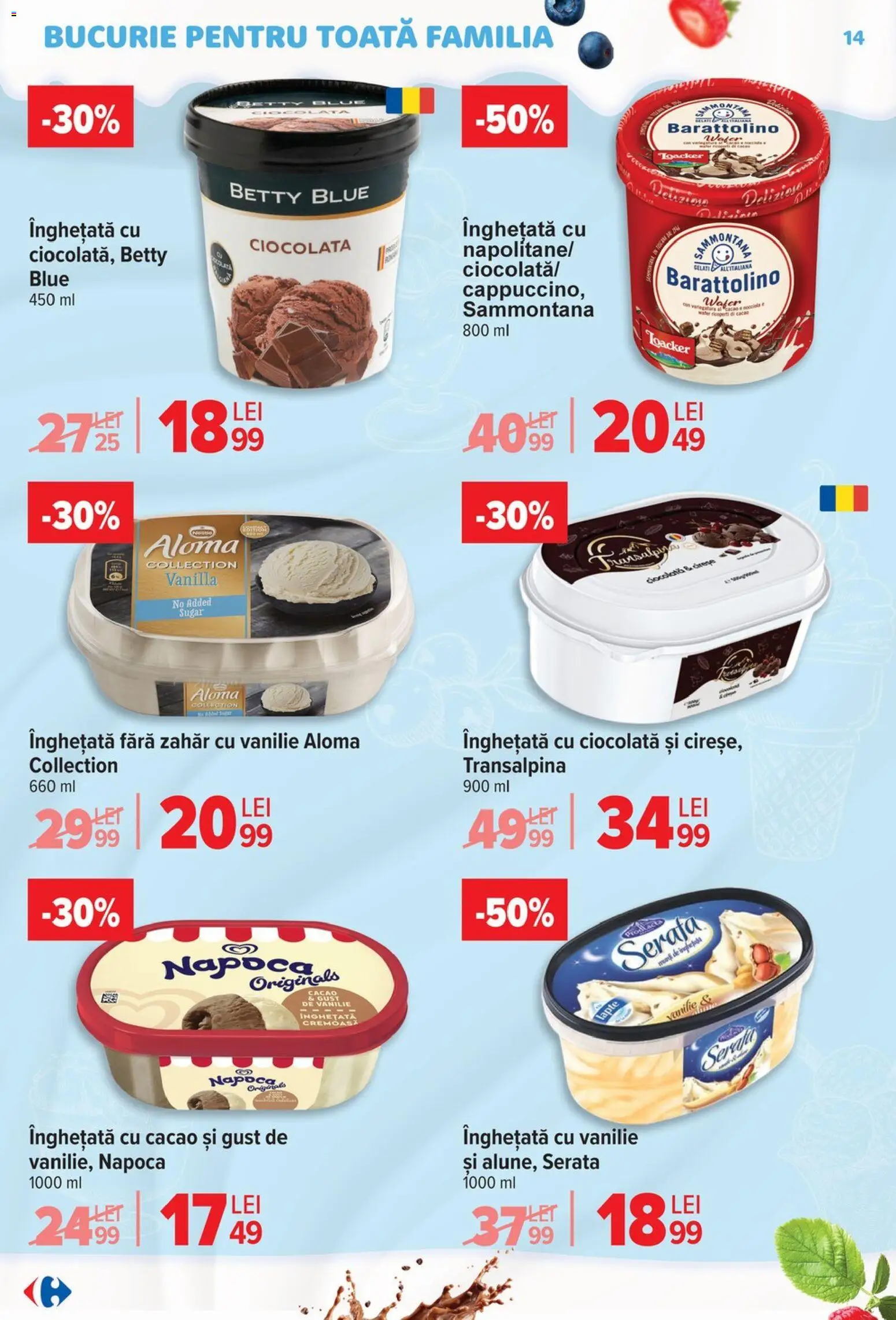 Catalog Carrefour 6 - 18 Mai 2026 | Pagina 14 | Produse: Lapte, Ciocolată, Înghețată, Zahăr