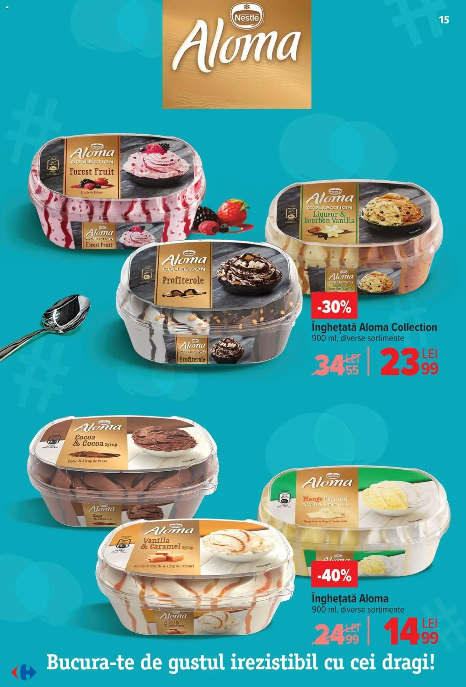 Catalog Carrefour 6 - 18 Mai 2026 | Pagina 15 | Produse: Sirop, Cacao, Înghețată, Fructe