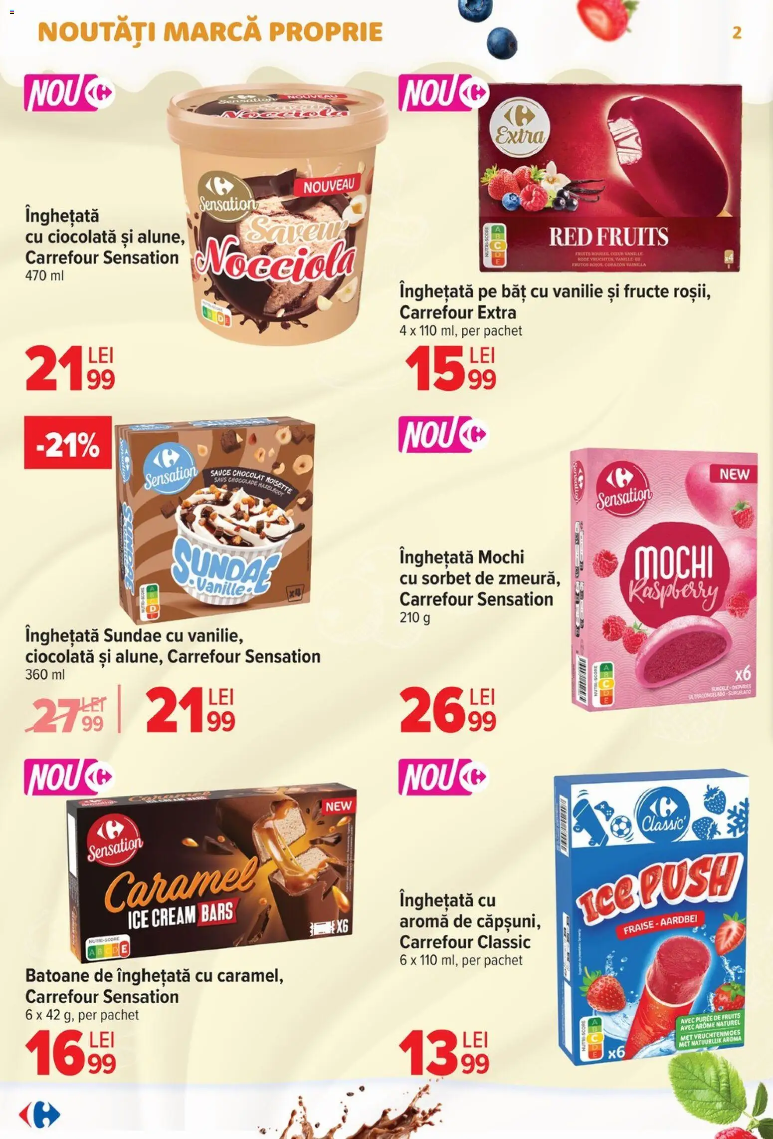 Catalog Carrefour 6 - 18 Mai 2026 | Pagina 2 | Produse: Ciocolată, Înghețată, Fructe