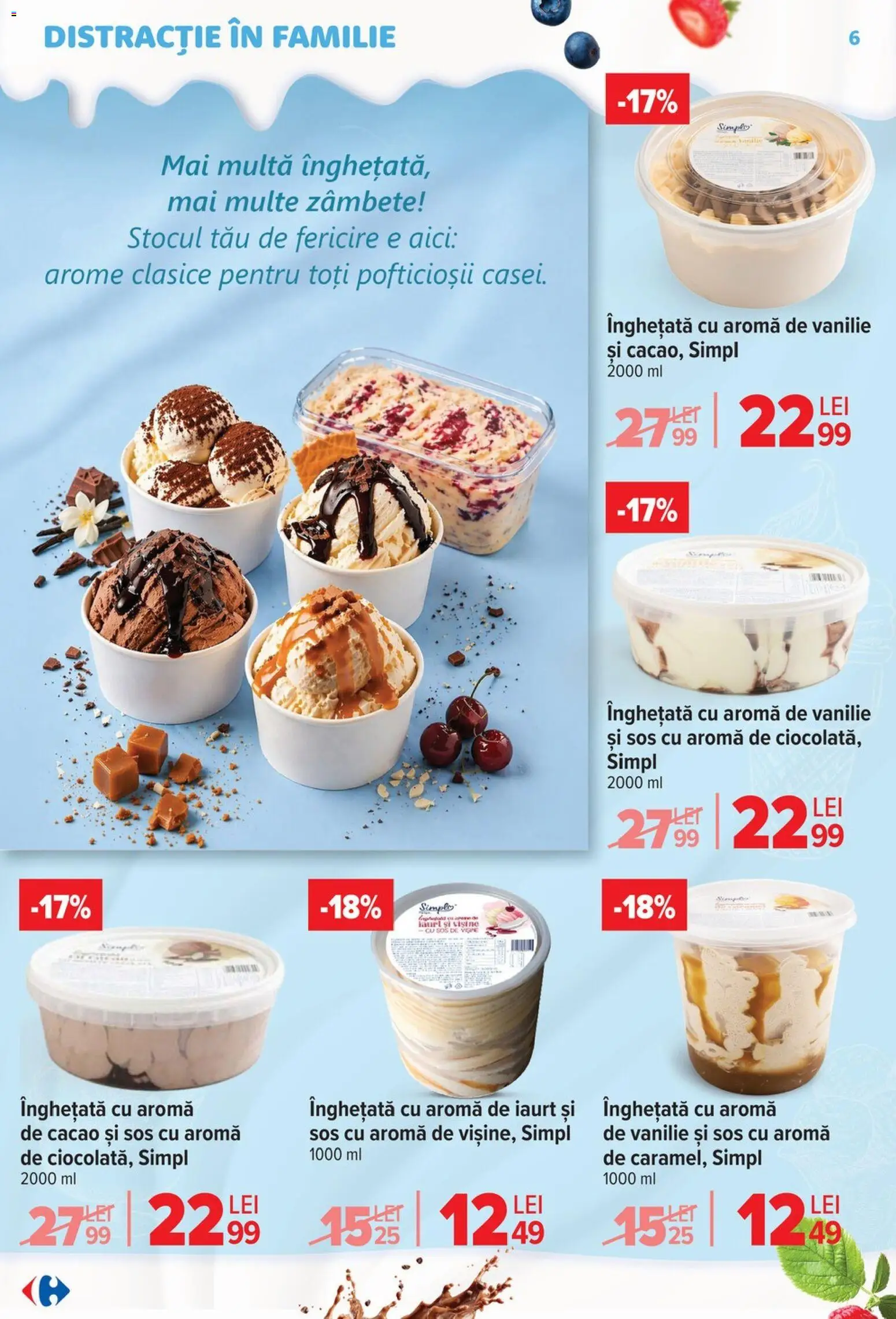 Catalog Carrefour 6 - 18 Mai 2026 | Pagina 6 | Produse: Iaurt, Cacao, Înghețată, Sos