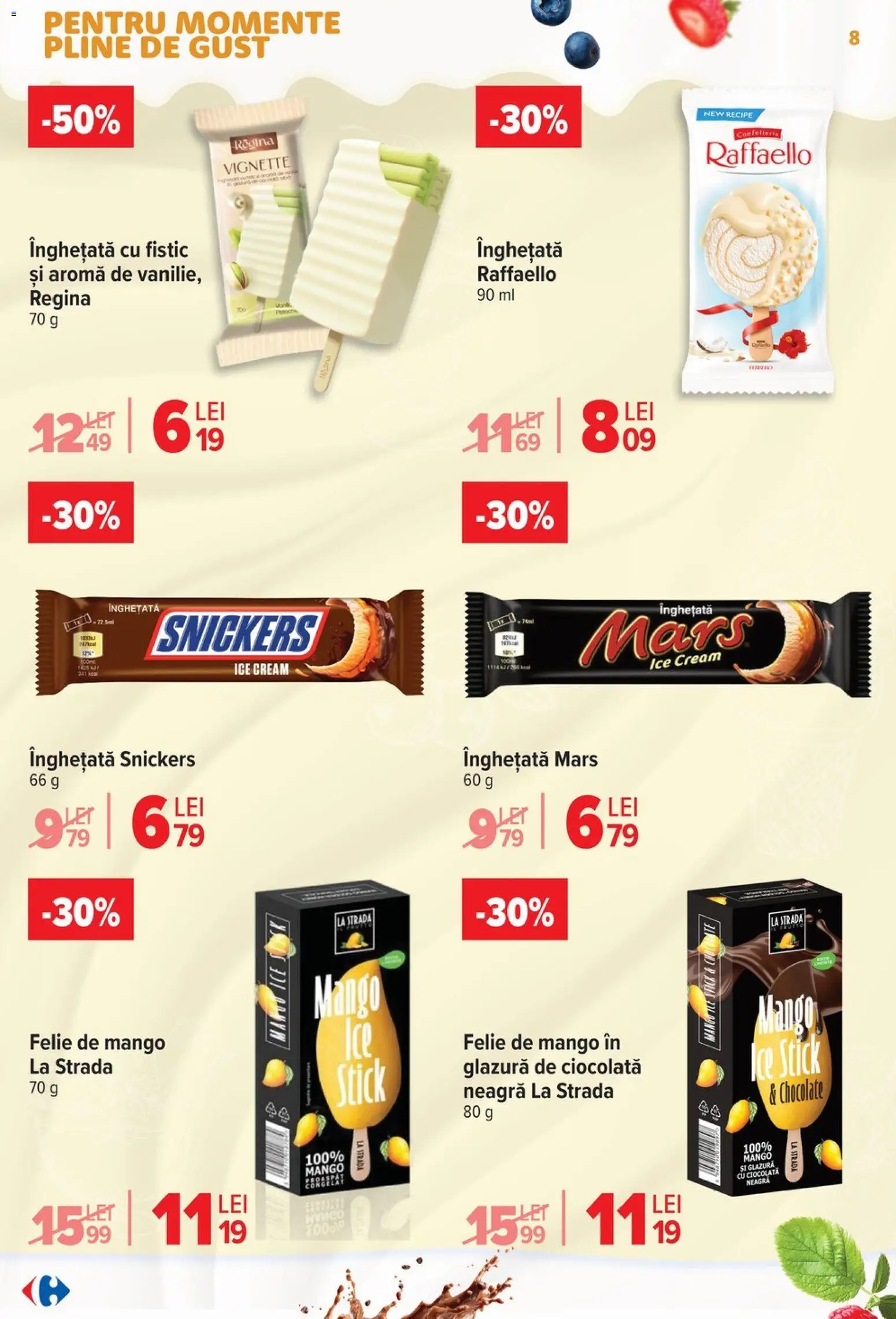 Catalog Carrefour 6 - 18 Mai 2026 | Pagina 8 | Produse: Ciocolată, Fistic, Înghețată, Mango
