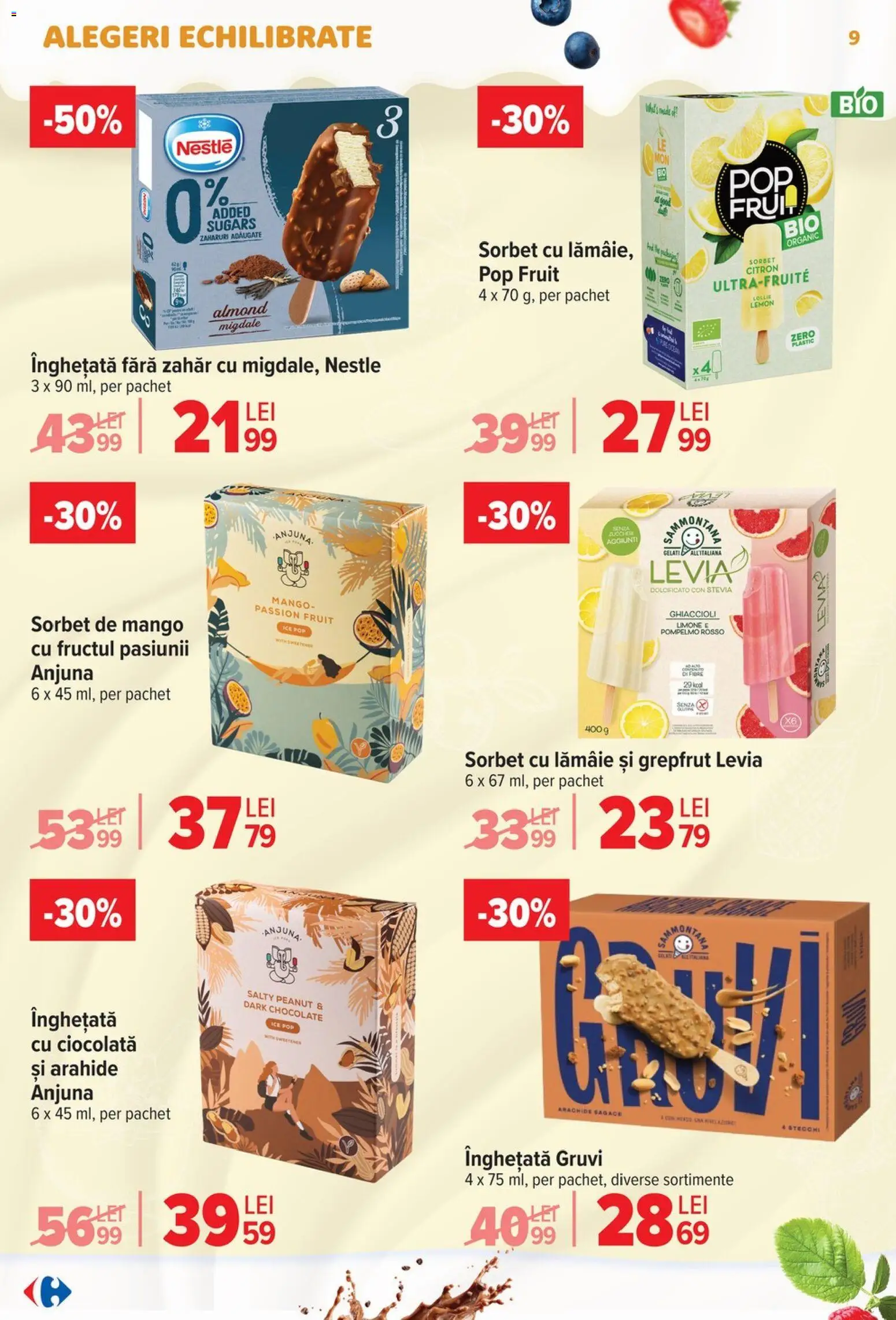 Catalog Carrefour 6 - 18 Mai 2026 | Pagina 9 | Produse: Migdale, Ciocolată, Înghețată, Lămâie