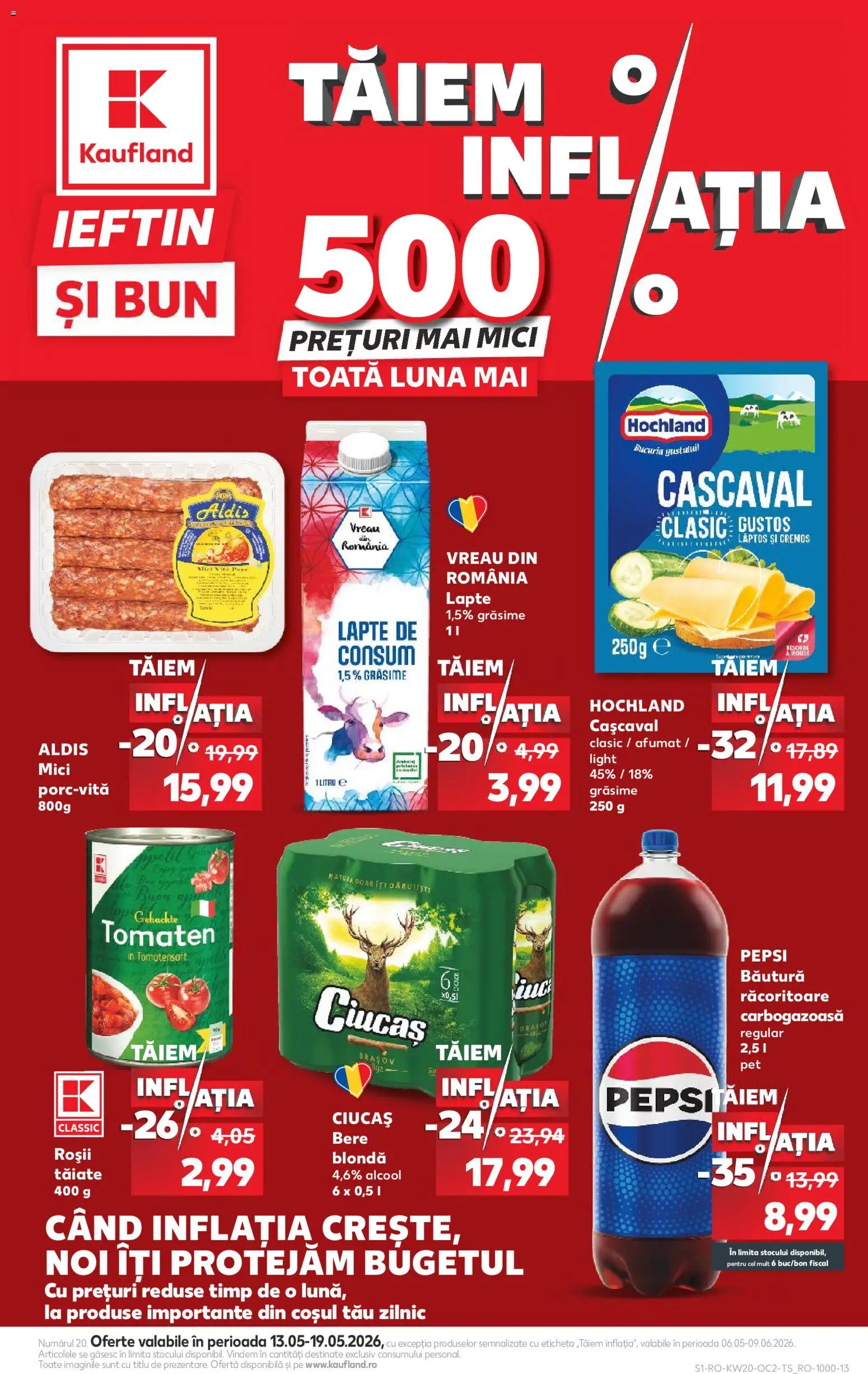 Catalog Kaufland 13 - 18 Mai 2026 | Pagina 1 | Produse: Mici, Lapte, Bere, Roșii