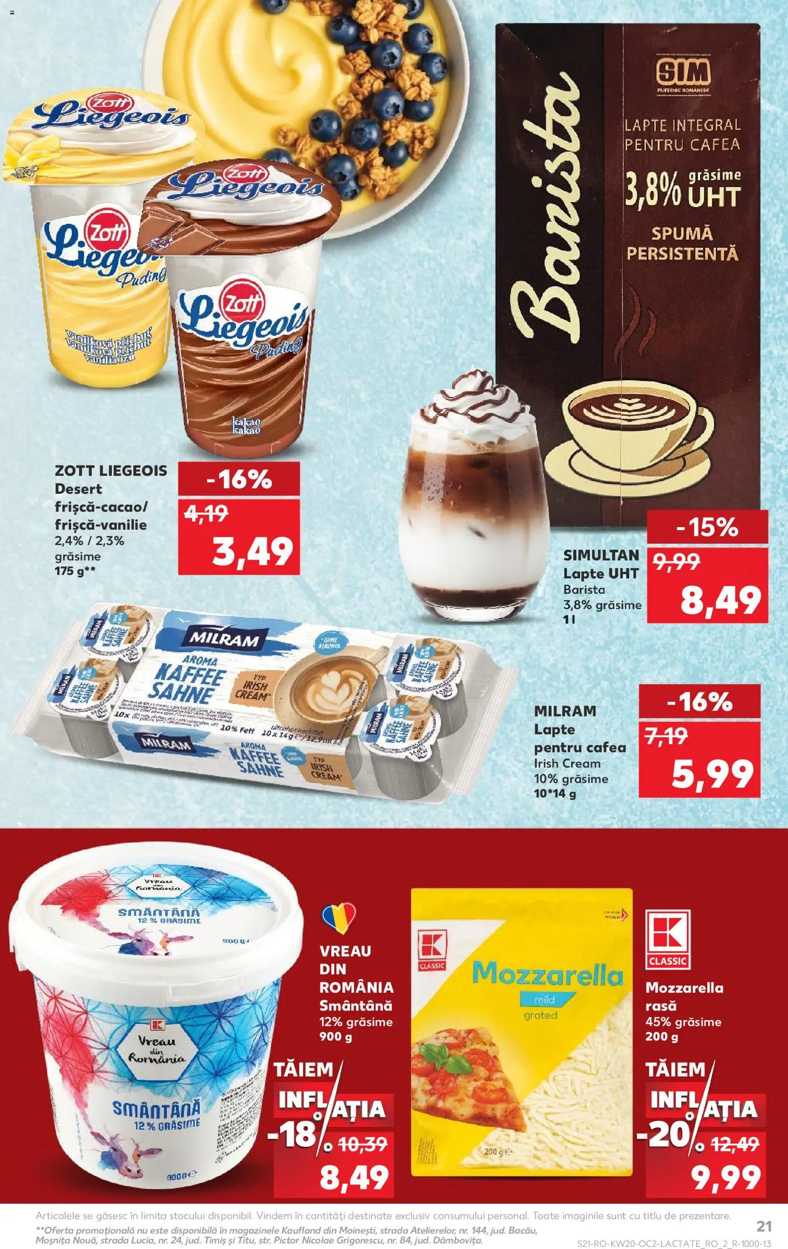 Catalog Kaufland 13 - 18 Mai 2026 | Pagina 21 | Produse: Mozzarella, Lapte, Cafea, Smântână