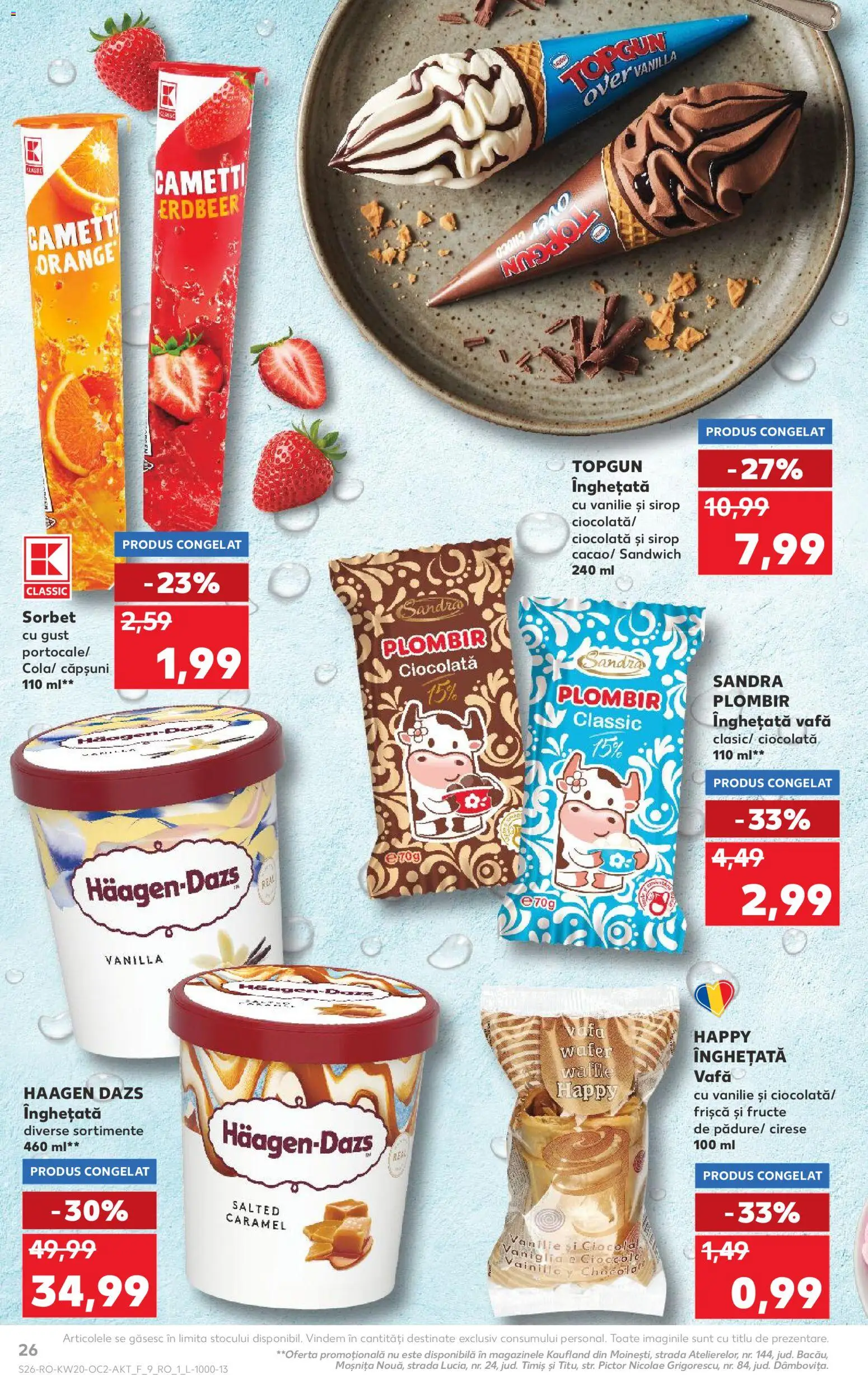 Catalog Kaufland 13 - 18 Mai 2026 | Pagina 26 | Produse: Ciocolată, Sirop, Înghețată, Fructe