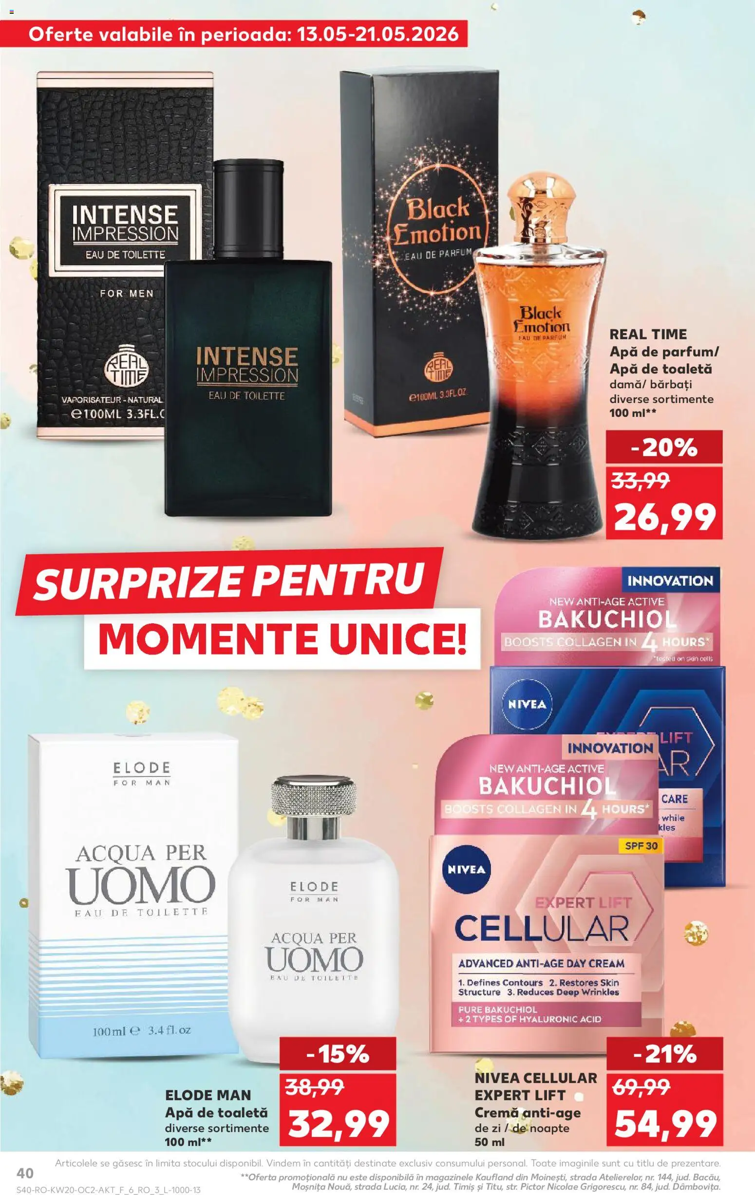 Catalog Kaufland 13 - 18 Mai 2026 | Pagina 40 | Produse: Parfum, Apă de toaletă, Cremă, Apă