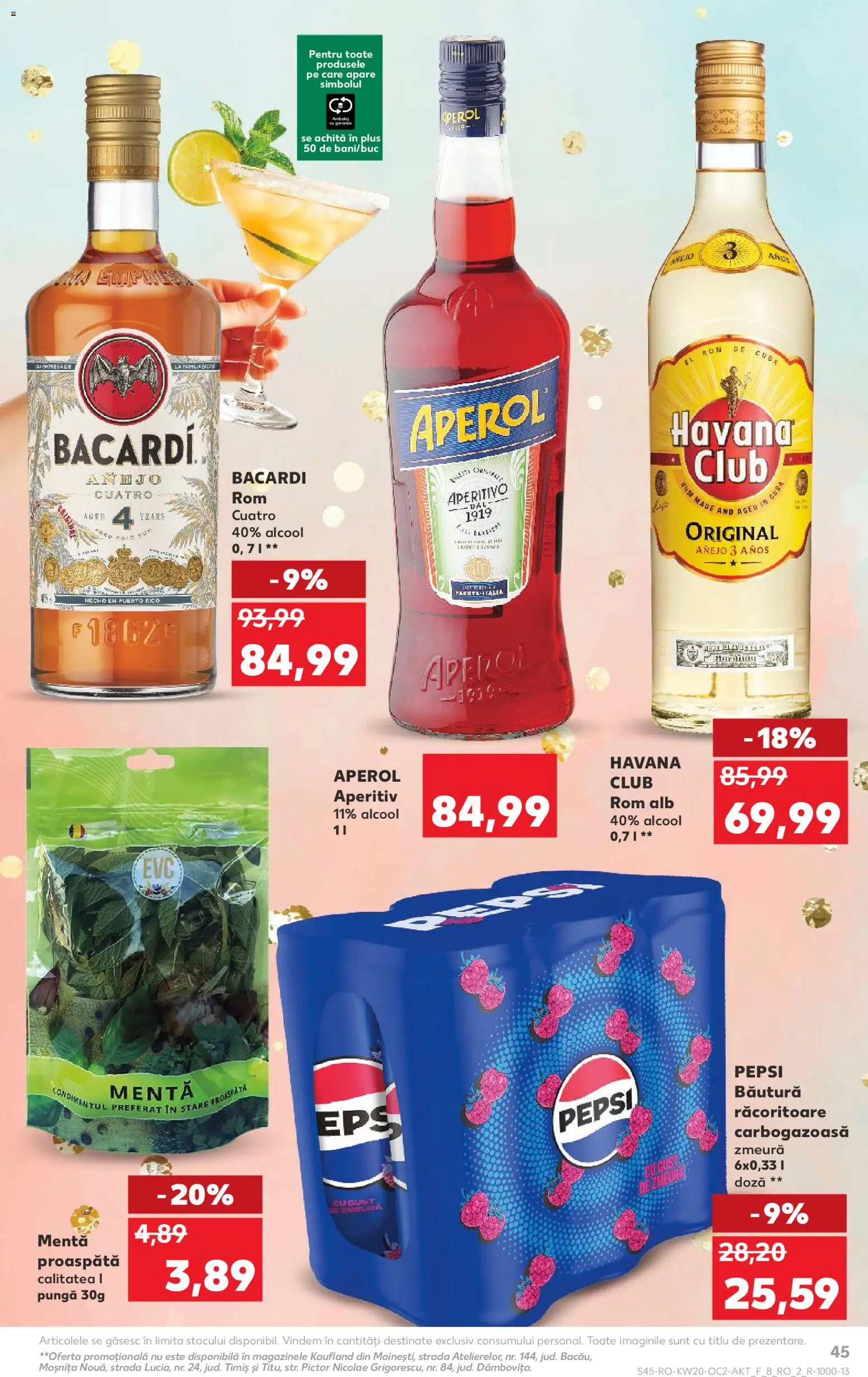 Catalog Kaufland 13 - 18 Mai 2026 | Pagina 45 | Produse: Zmeură, Pungă, Rom, Aperol