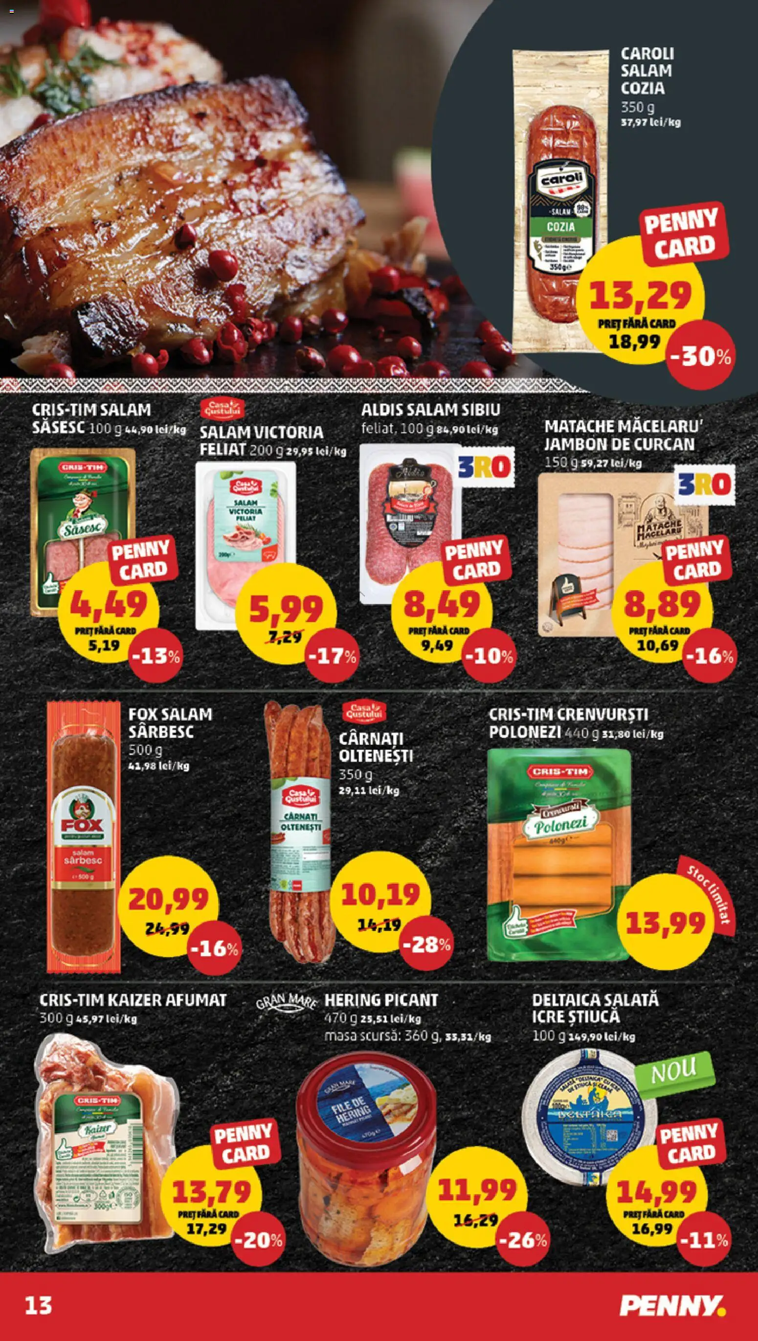 Catalog PENNY Market 13 - 18 Mai 2026 | Pagina 13 | Produse: Not defteri, Masă, Crenvurști, Salată