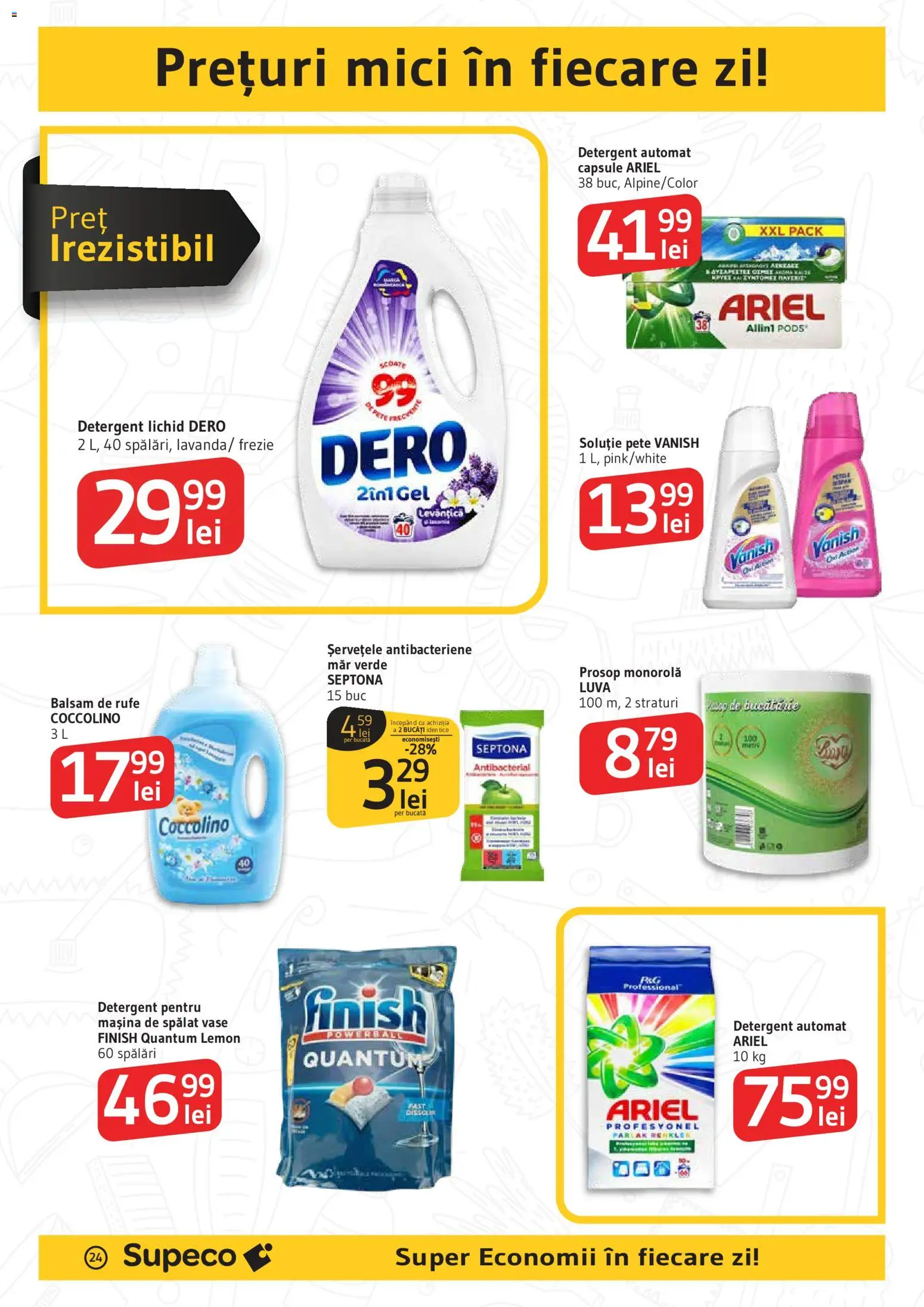 Catalog Supeco 14 Mai - 2 Iunie 2026 | Pagina 24 | Produse: Kedi Ödül Oyuncakları, Mici, Balsam de rufe, Detergent pentru mașina de spălat