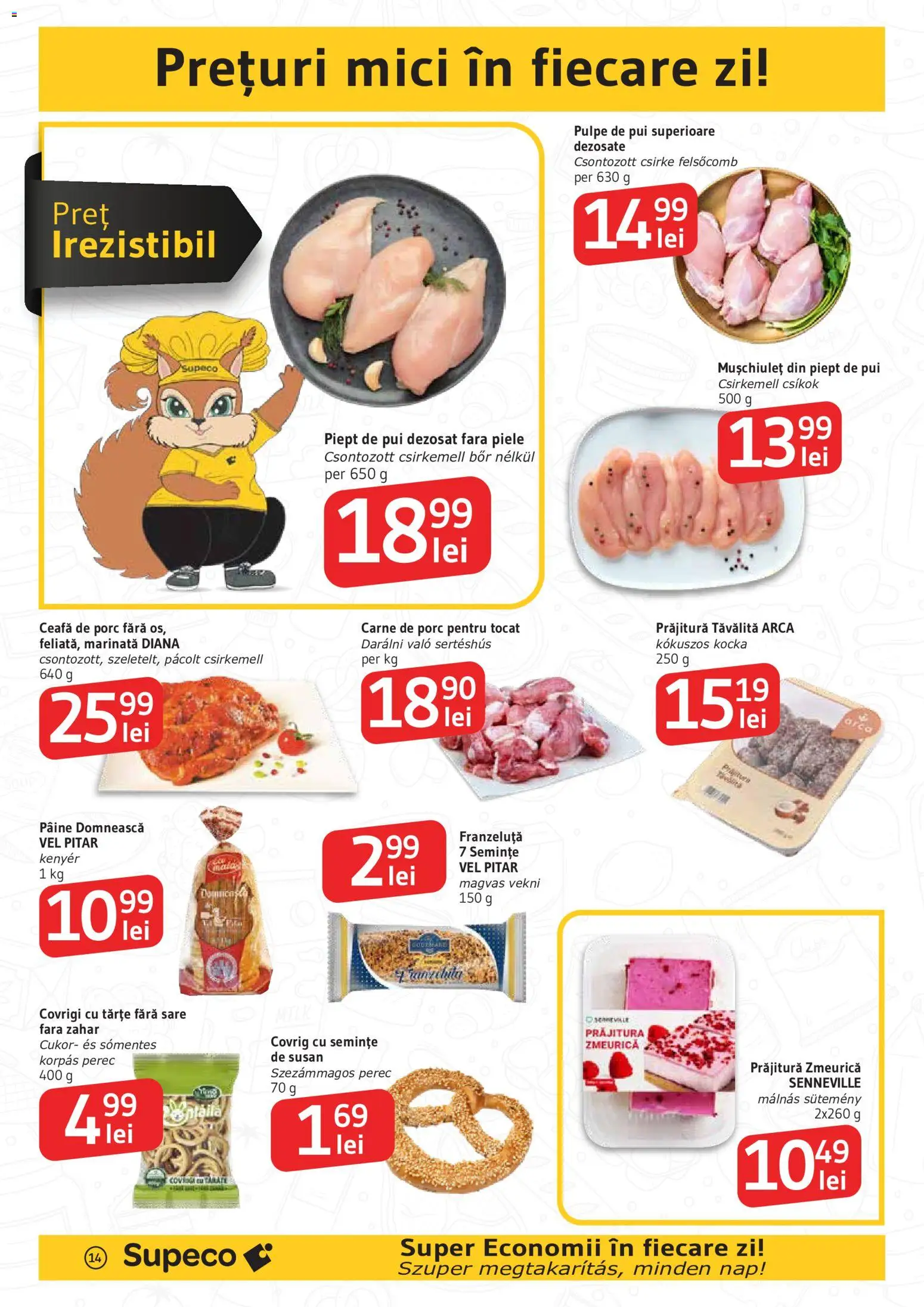 Catalog Supeco 14 Mai - 2 Iunie 2026 | Pagina 14 | Produse: Hacıyatmaz Kedi Oyuncağı, Mici, Semințe, Carne De Porc