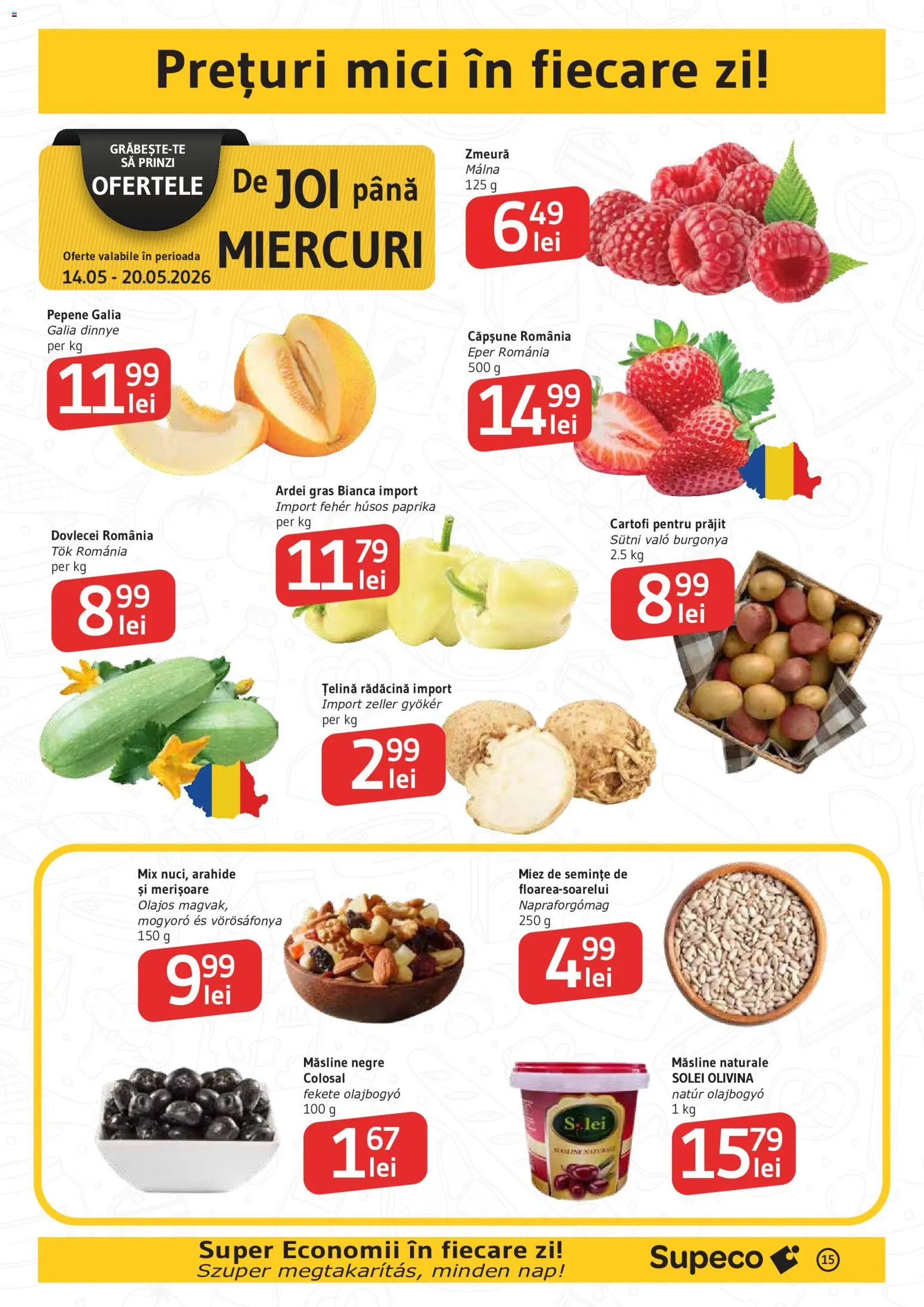 Catalog Supeco 14 Mai - 2 Iunie 2026 | Pagina 15 | Produse: Zmeură, Mici, Măsline, Cartofi